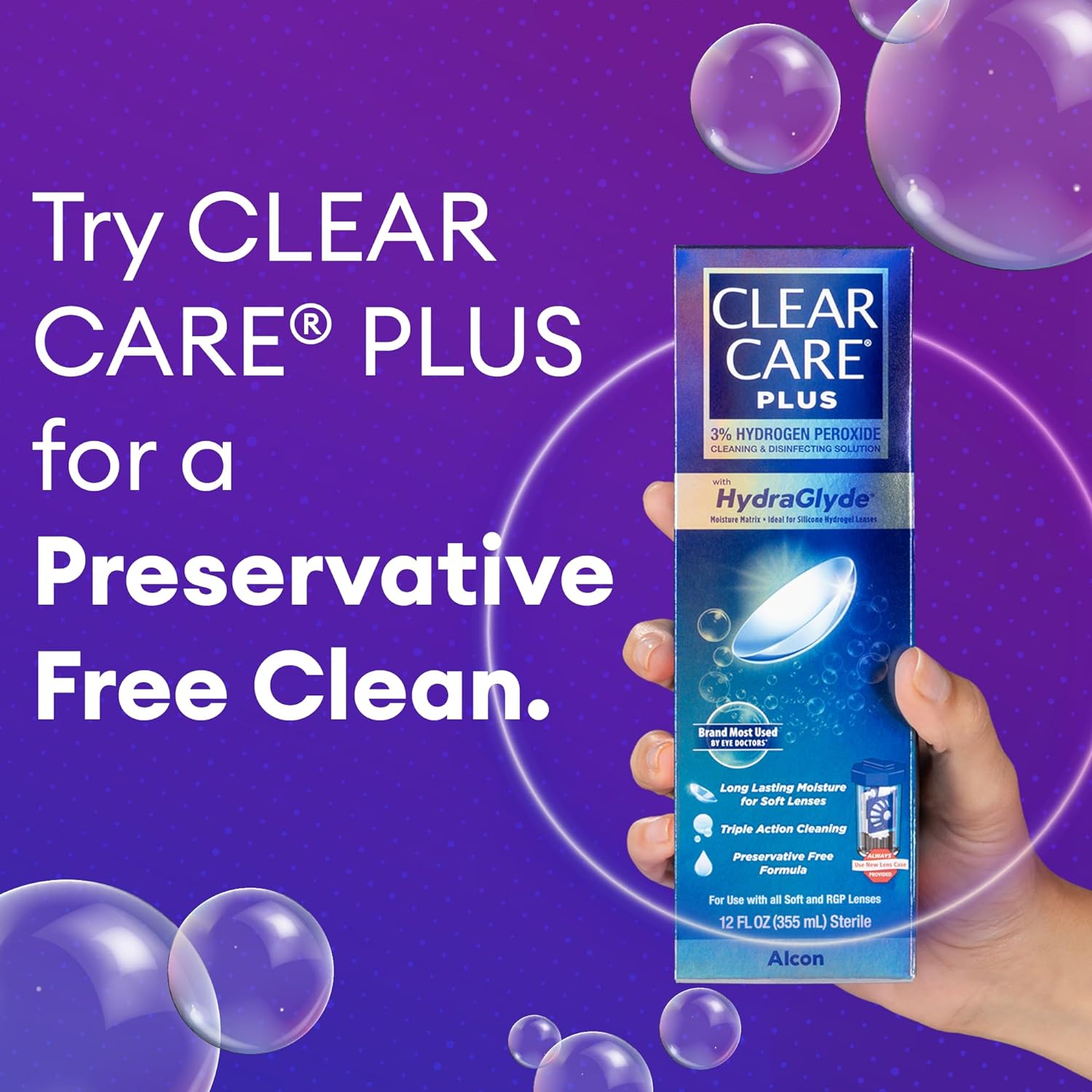 CLEAR CARE PLUS Cleaning & Disinfecting Contact Lens Solution, 12 Fl Oz - Image 5