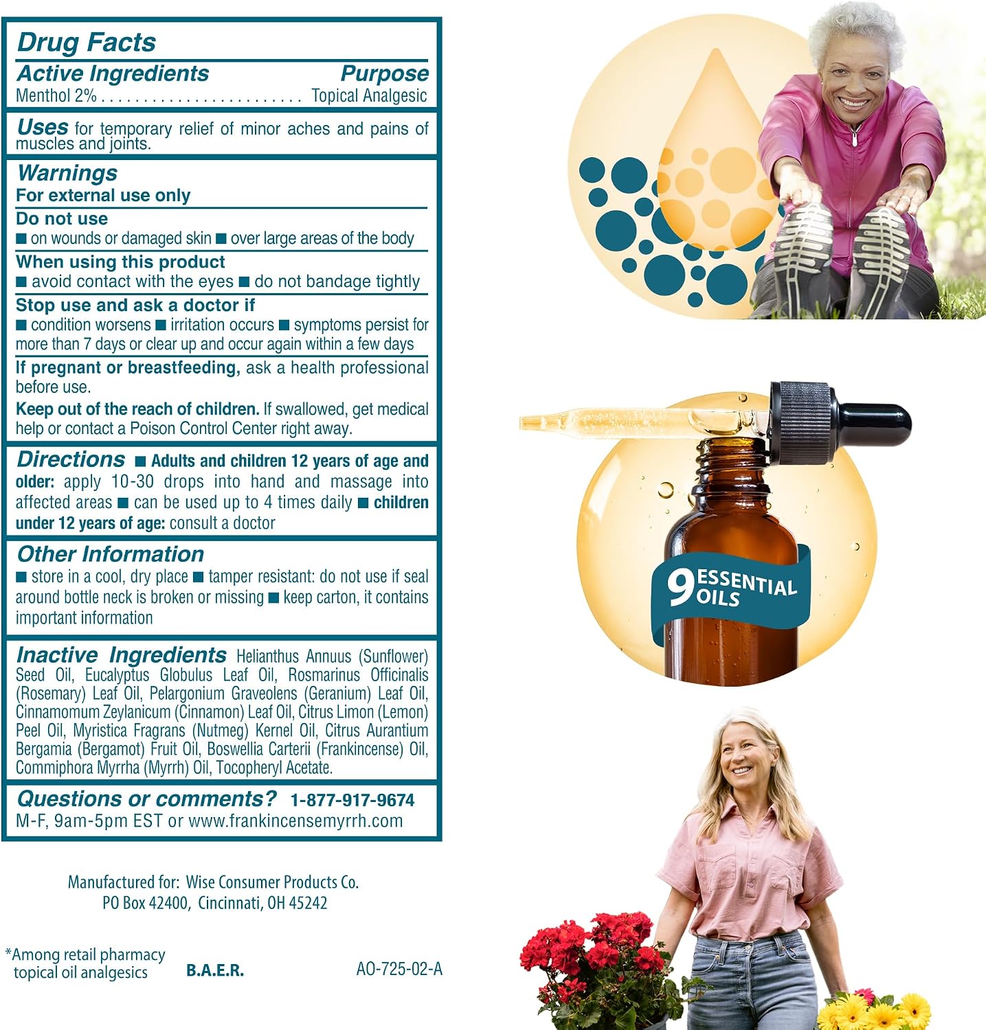 Frankincense & Myrrh Arthritis Pain Relief Rubbing Oil, Dr Recommended 2 oz | Penetrating menthol + 9 essential oils. Ease joint, back, knee, shoulder & muscle pain to reduce inflammation. Fast Relief. - Image 6