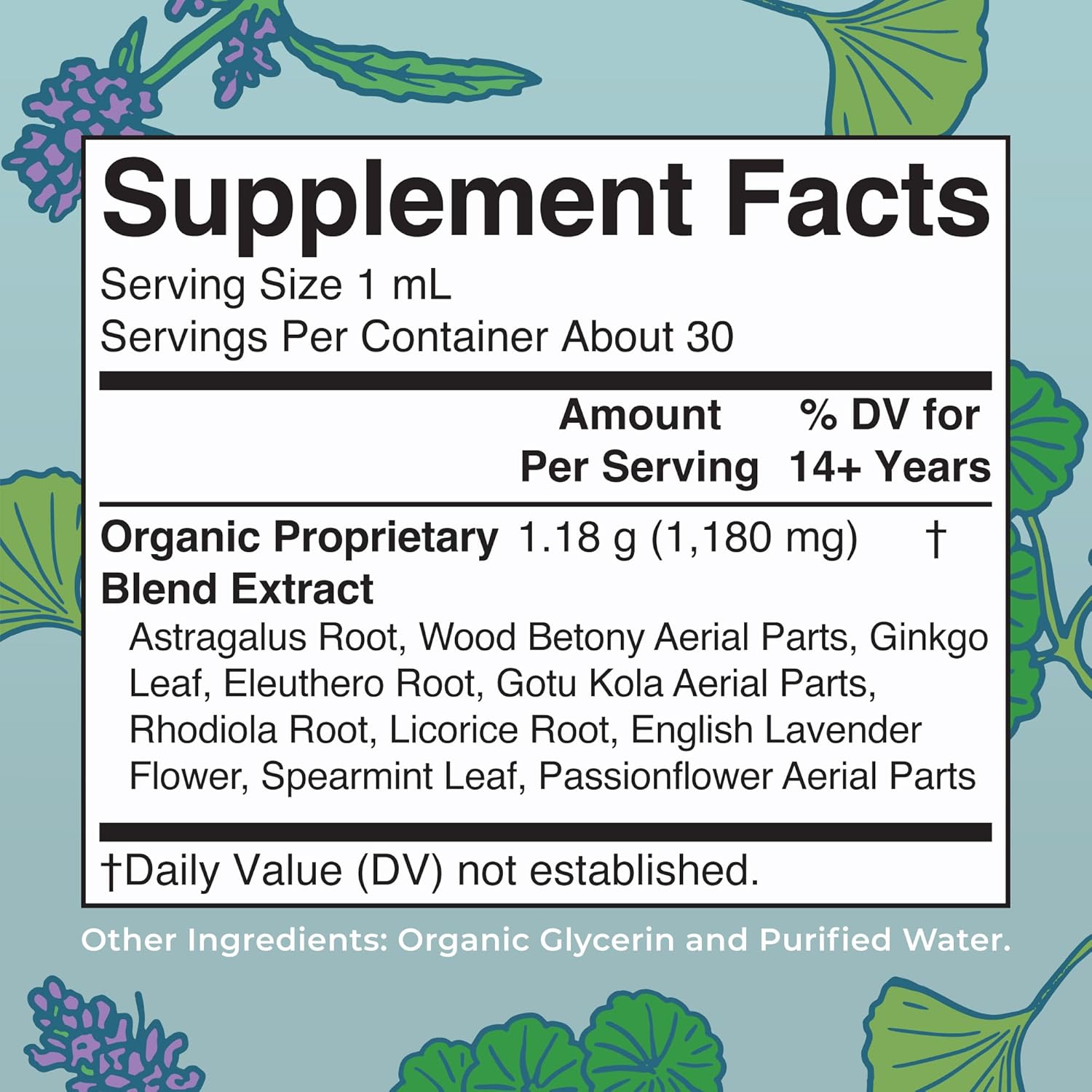 MARYRUTH'S Adrenal & Focus Drops | Supplement for Focus & Stress Support | Adaptogenic & Nervine Herbs | Ginkgo Leaf, Astragalus Root, & More | Vegan | USDA Organic | CLP Certified | Non-GMO | 1 oz | Adaptogenic & Nervine Herbs, Ginkgo Leaf, Astragalus Root, & More, Vegan, USDA Organic, CLP Certified, Non-GMO, 1 oz - Image 2