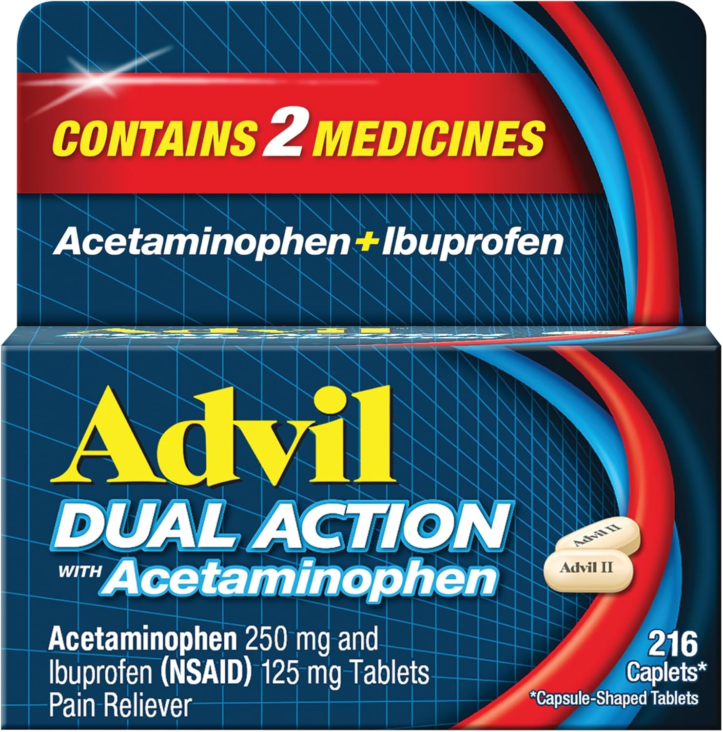 Advil Dual Action, Ibuprofen 125mg,...