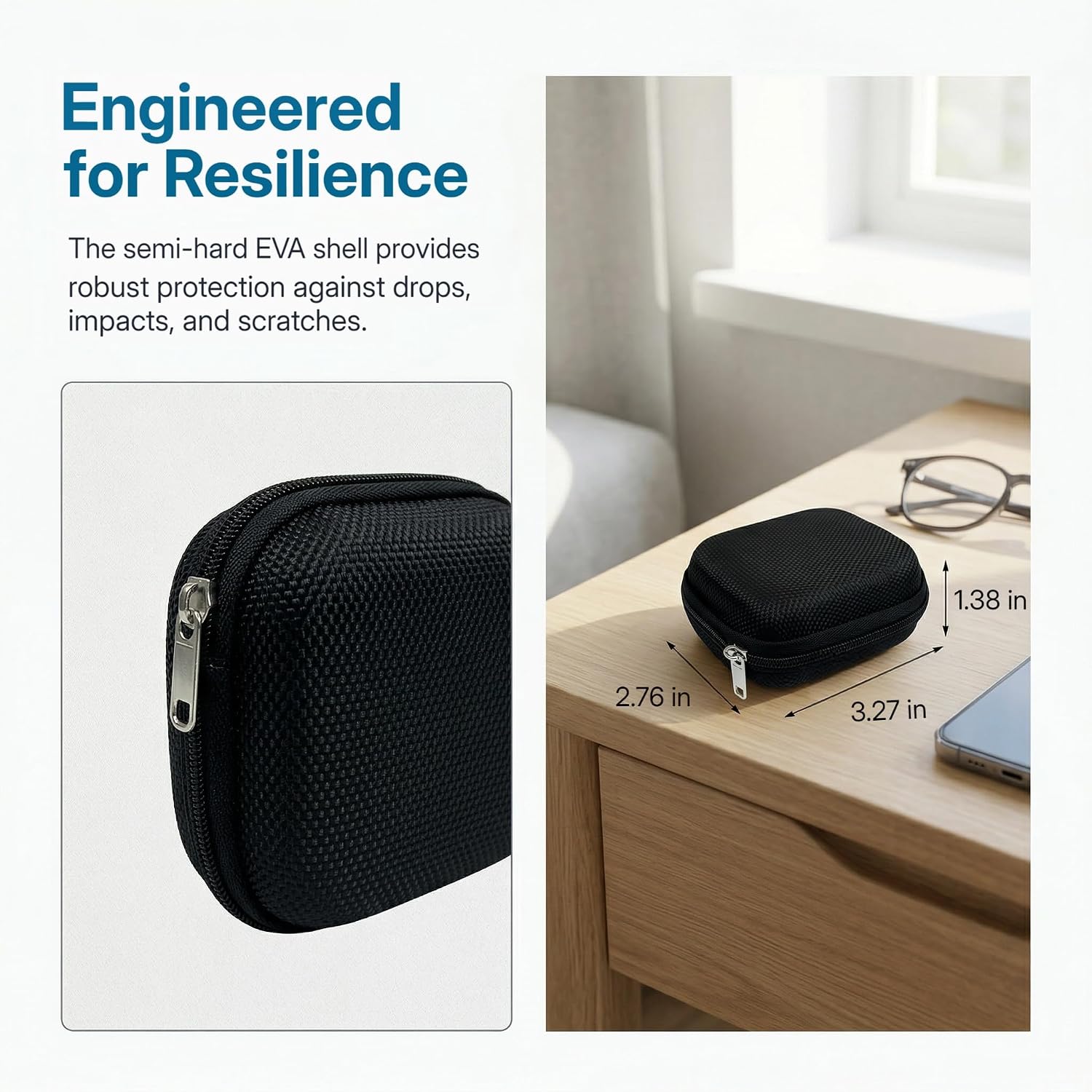 Hearing Aid Case Storage and Travel Hard Carrying Pocket for Ear Gear Small Waterproof Pouch with Mesh Universal Hearing Aid Covers and Accessories Battery Holder Cases for Women and Men - Image 7