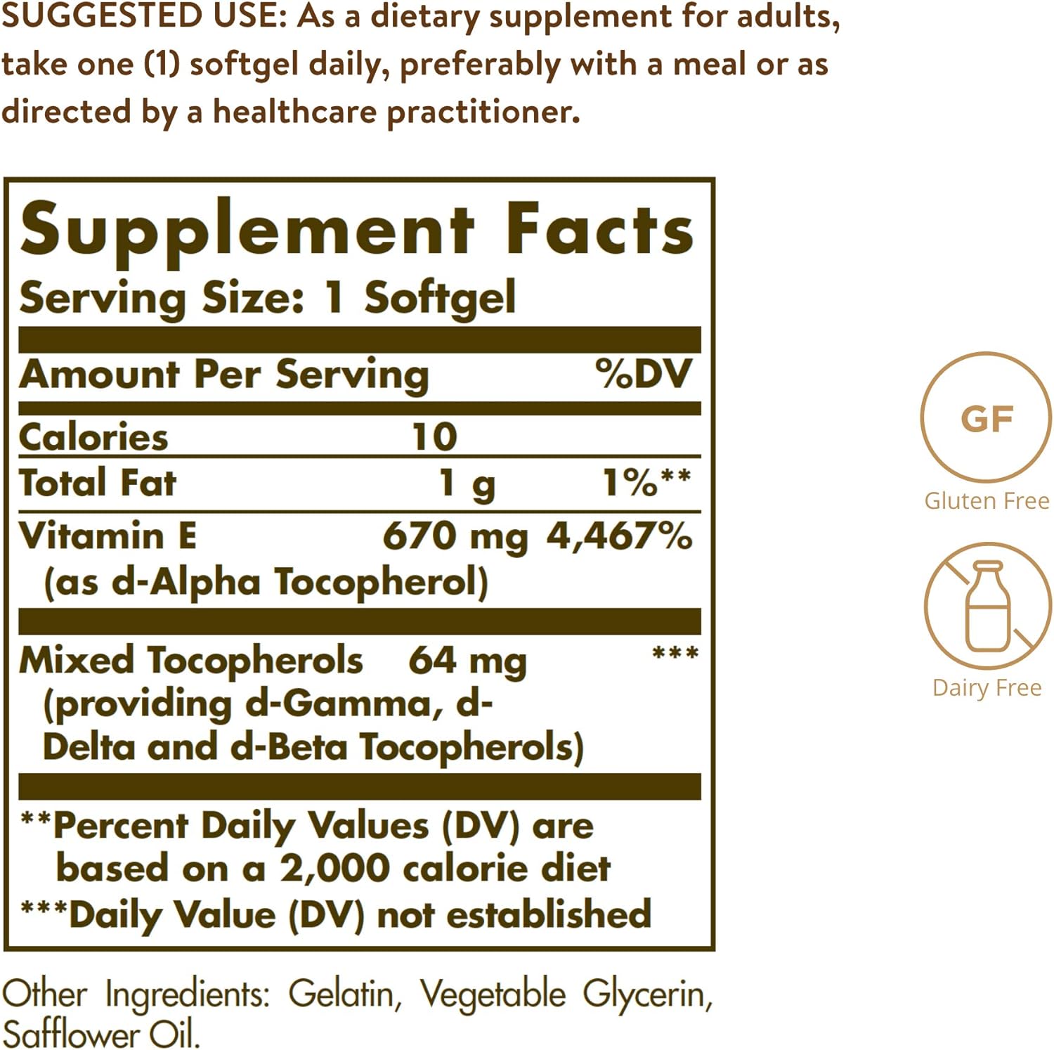 Solgar Vitamin E 670 mg (1000 IU), 100 Mixed Soft Gels - Non GMO | Suitable for Vegetarians, Gluten Free - Image 2