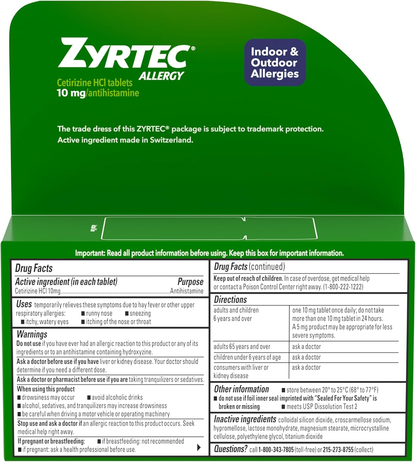 Zyrtec 24-Hour Allergy Relief Tablets, 30-Ct Size Plus 3x1-Count Packs | 10 mg Cetirizine HCl, Allergy Medicine, For Symptoms like Runny Nose, Sneezing, Itchy & Watery Eyes & Itchy Nose or Throat - Image 9