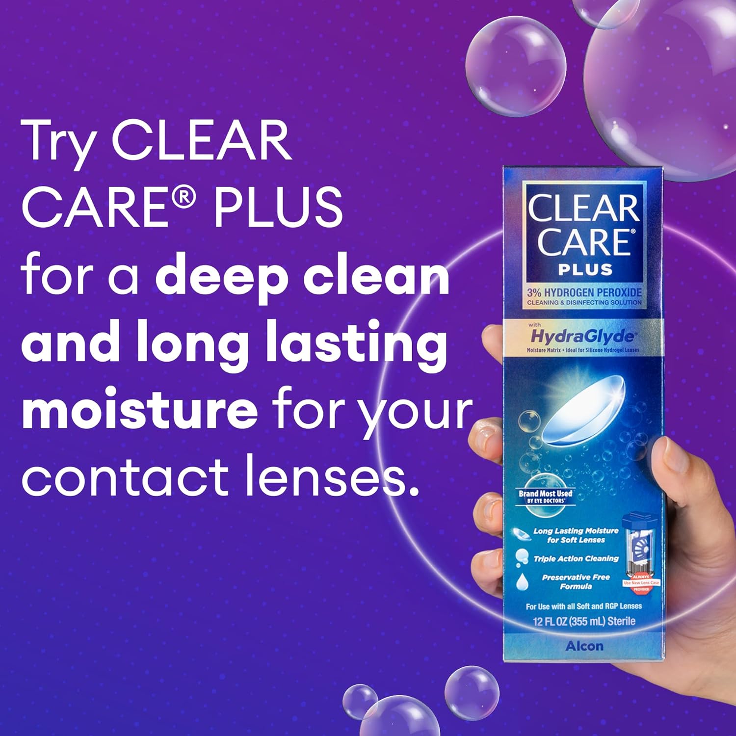 CLEAR CARE PLUS Cleaning & Disinfecting Contact Lens Solution, 12 Fl Oz - Image 7