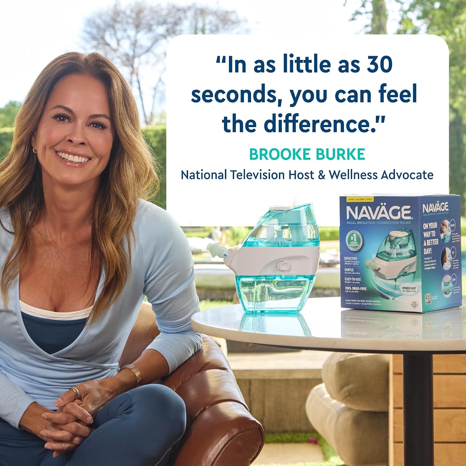 NAVAGE® Starter Bundle: Nose Cleaner, 30 SaltPods, Congestion Relief | Complete Sinus Care Kit: Powered Nasal Irrigation System w/ 30 Pre-Measured SaltPods for Clinically Proven Benefits - Image 4