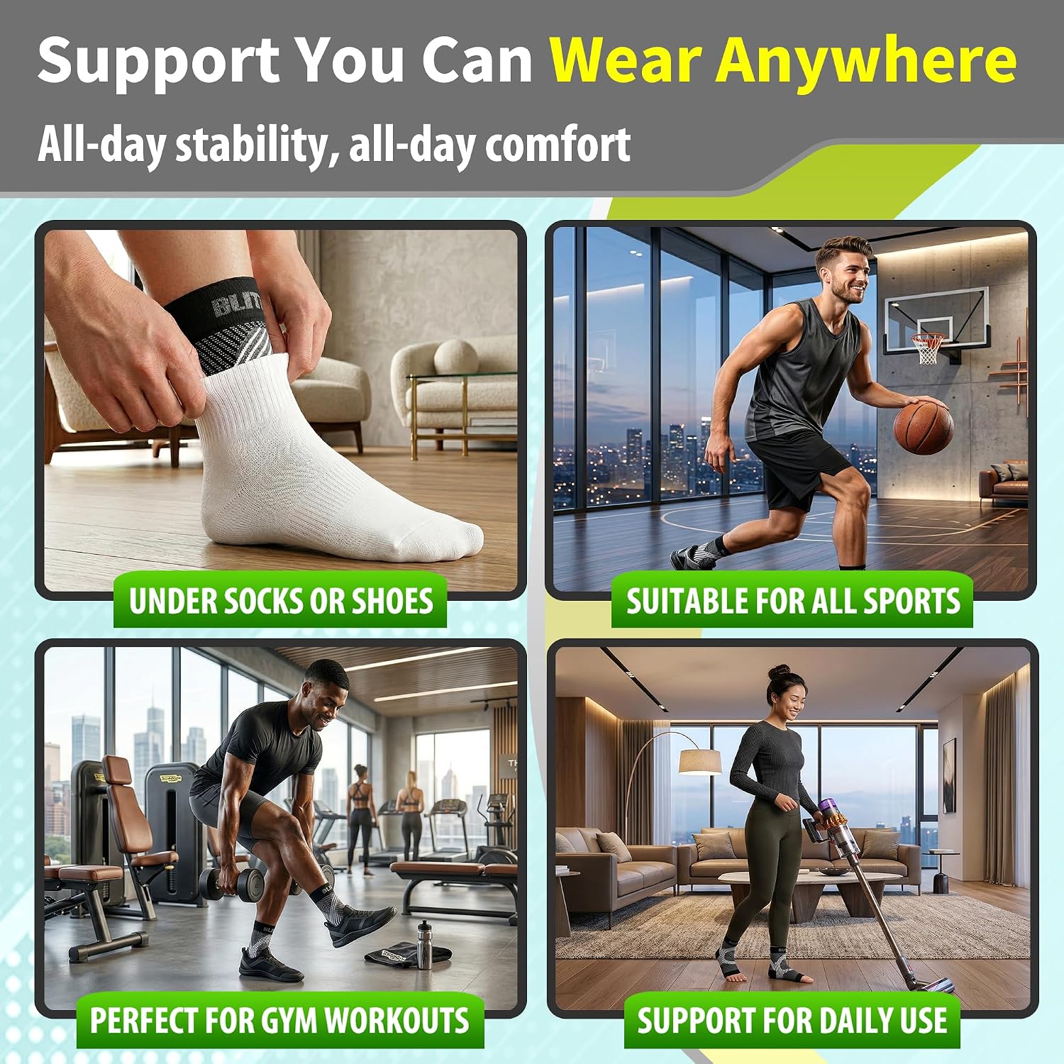 BLITZU Compression Socks for Plantar Fasciitis, Foot, Arch & Ankle Support | Open Toe Ankle Brace, Women & Men, Stabilizing Sleeve Wrap, Achilles Tendonitis, Neuropathy, Arthritis, Swelling & Heel Pain - Image 7