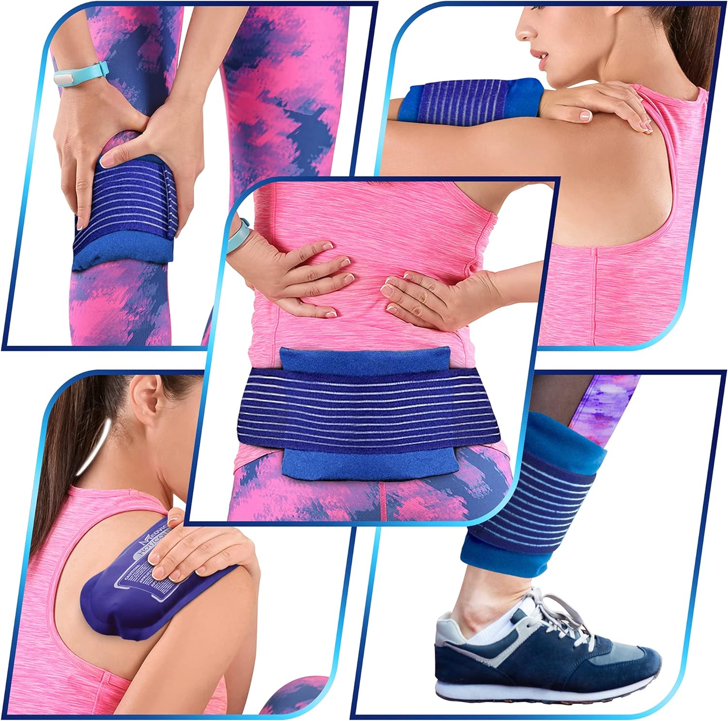 Reusable Hot and Cold Ice Packs for Injuries (3-Piece Set), Joint Pain | Gel Ice Packs - Muscle Soreness and Body Inflammation Support - Adjustable & Flexible for Knees, Back, Shoulders, Arms & Legs - Image 4