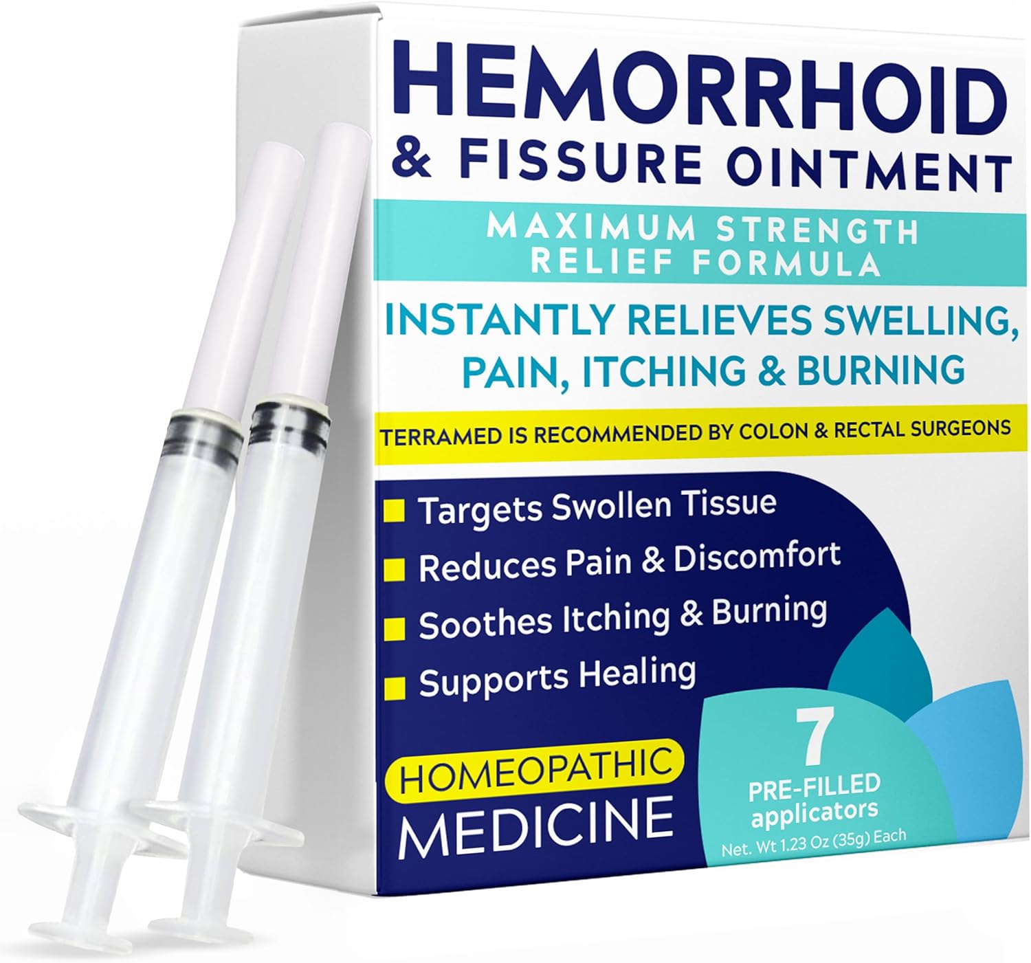 Hemorrhoid Ointment, Hemorrhoid Treatment for Swelling & Itching, 7 Count | Hemorrhoid & Fissure Ointment, Fast & Effective Relief, Reduces Swelling, Itching, Discomfort, Advanced Formula, 7 Count