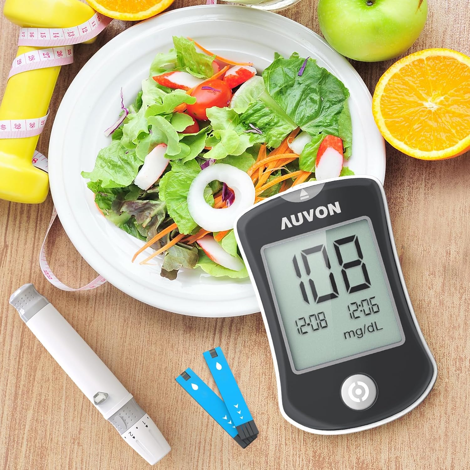 AUVON Blood Glucose Monitor Kit for Accurate Test, 50 Strips, No Coding | Diabetes Testing Kit with 50 30G Lancets, 1 Lancing Device, Portable and Reliable Blood Sugar Monitor Test Kit for Home Use - Image 6