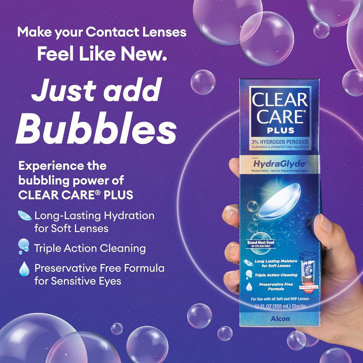 CLEAR CARE PLUS Cleaning & Disinfecting Contact Lens Solution, 12 Fl Oz - Image 6