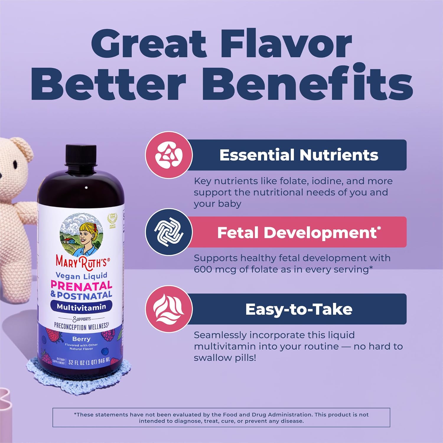 MARYRUTH'S Liquid Postnatal & Prenatal Vitamins for Women, Sugar Free, 32oz | Selenium, Folate, Healthy Fetal Development, Vegan, Non-GMO - Image 4