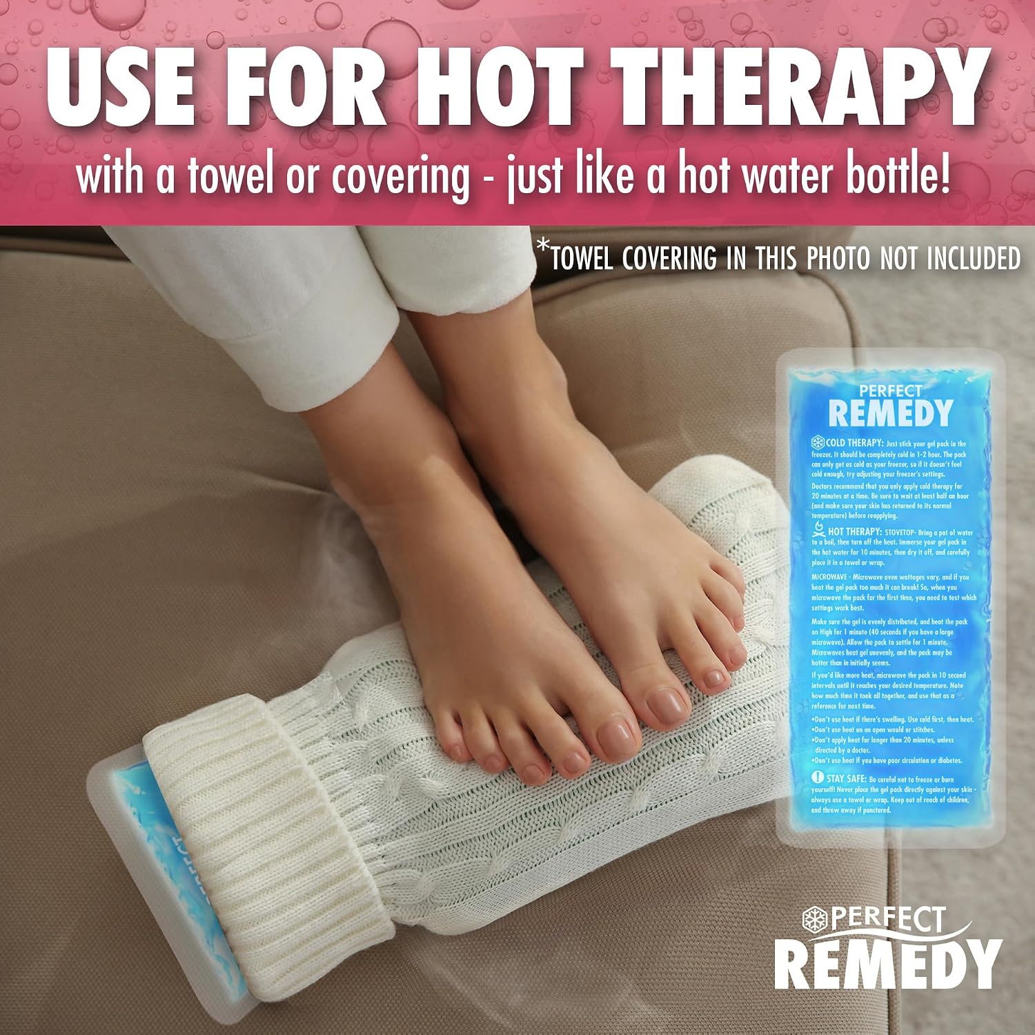 Gel Ice Pack - Hot & Cold Compress, Reusable Injury Ice Pack for Knee, Shoulder, Back, Neck, Hip, Ankle, Wrist, Foot Pain Relief & Injury Recovery Soft Gel for Muscle Strain (Blue, Reg) - Image 6