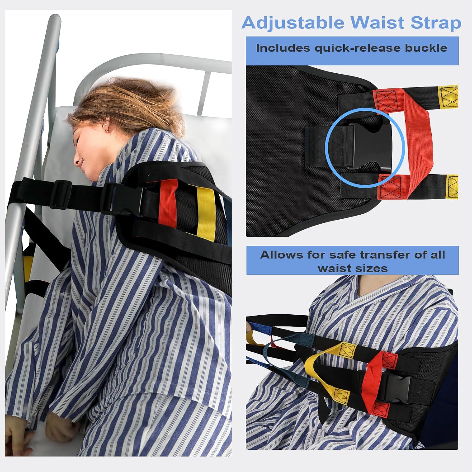Transfer Sling, Transfer Belt for Elderly, Gait Belts for Seniors | Heavy Duty Patient Lift Belt,Mobility Standing&Lifting Aid for Disabled,Elderly,Injured-Safely Move from Bed and Wheelchair - Image 8