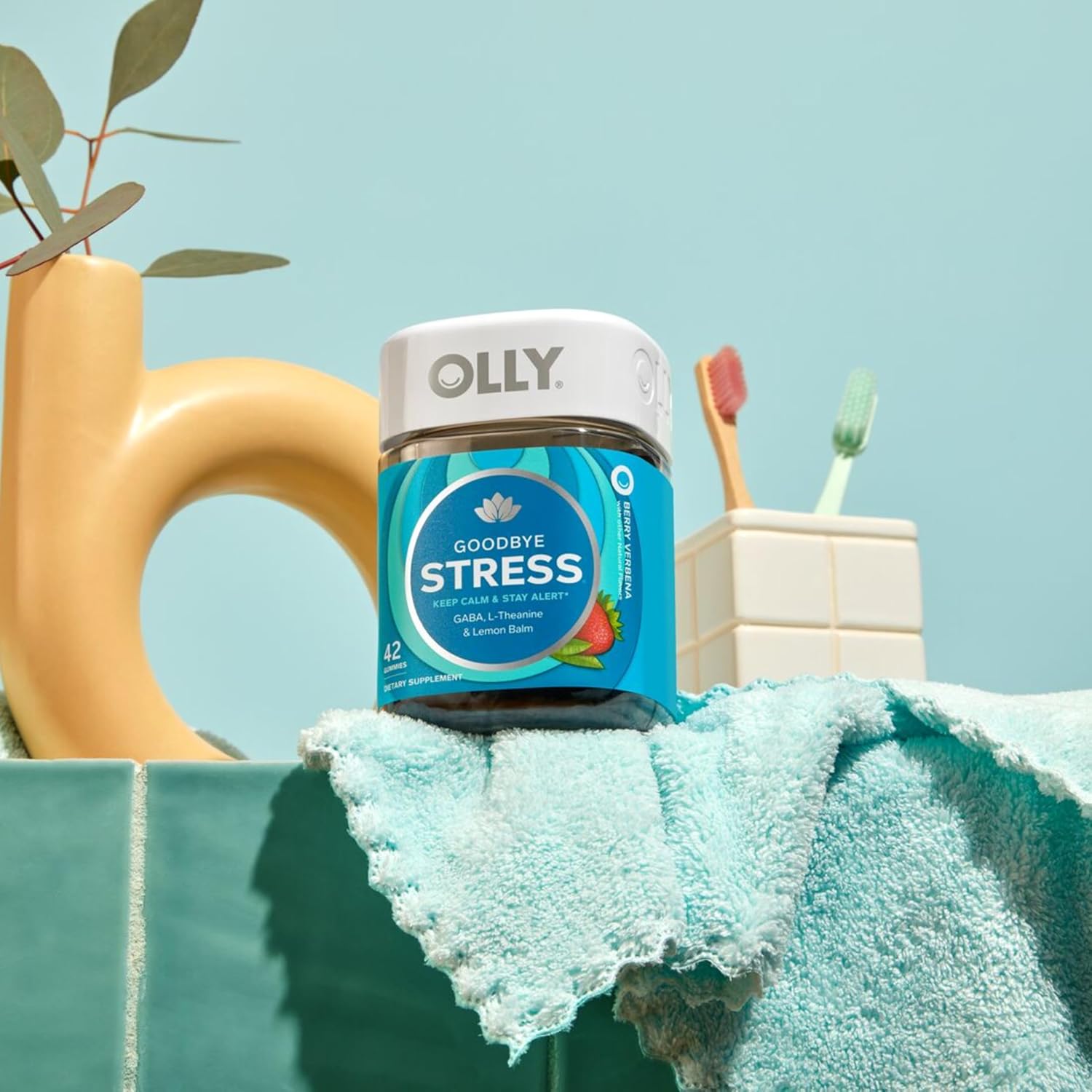 OLLY Goodbye Stress, Stress Support* Supplement, 50mg L-Theanine - 42 Count - Image 10
