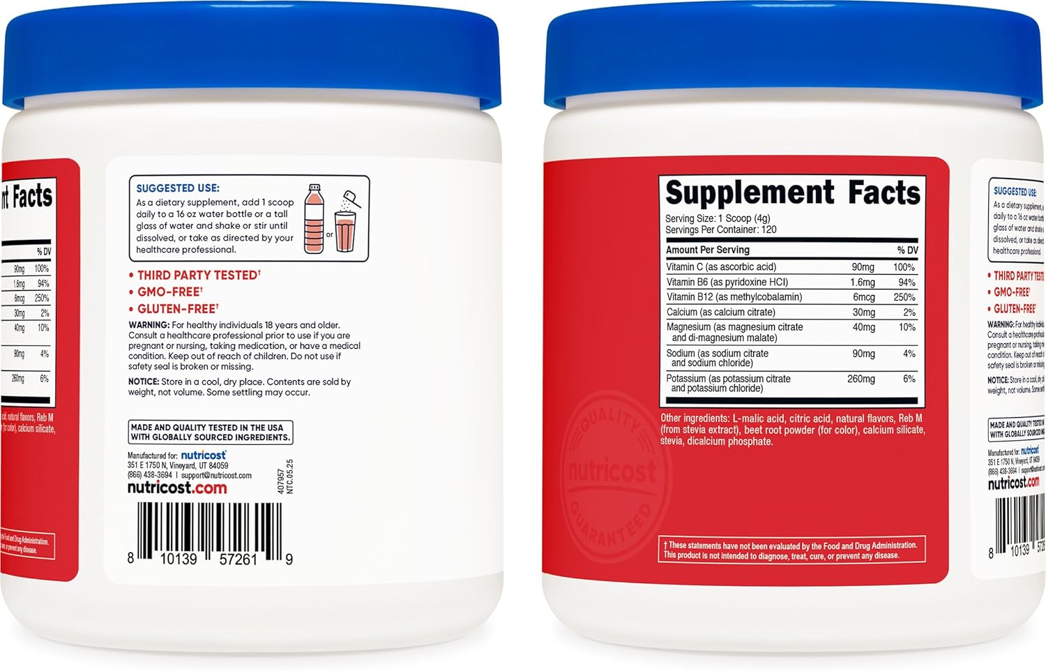 Nutricost Electrolyte Complex Powder (120 Servings, Fruit Punch) | Hydration Supplement Drink Mix with Vitamins and Minerals - Image 4