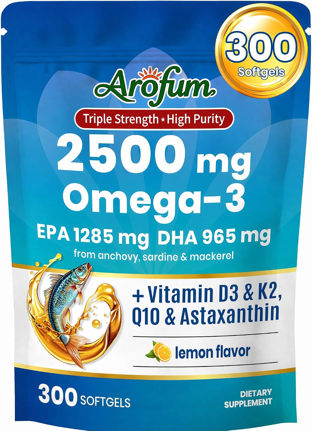 Omega 3 Fish Oil with Vitamin D3 K2...