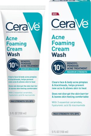 CeraVe Acne Foaming Cream Wash, 10%...