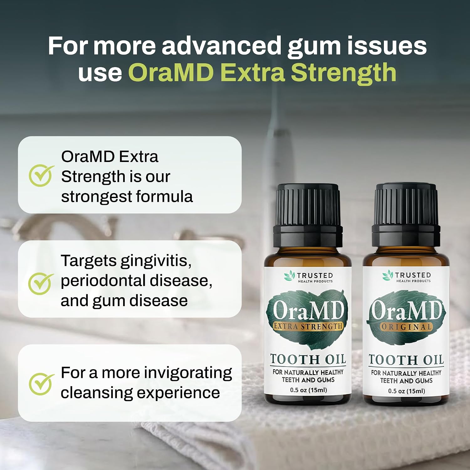 OraMD 4-in-1 Original Tooth Oil - Gum Disease Gingivitis Treatment (1 Pack) | Clinically Tested, Periodontal Disease Treatment, Sensitive Teeth & Gums, Chemical-Free Solution, 250,000+Satisfied Customers - Image 4