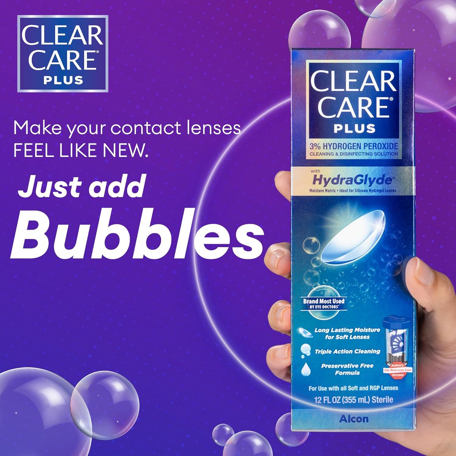 CLEAR CARE PLUS Cleaning & Disinfecting Contact Lens Solution, 12 Fl Oz - Image 4