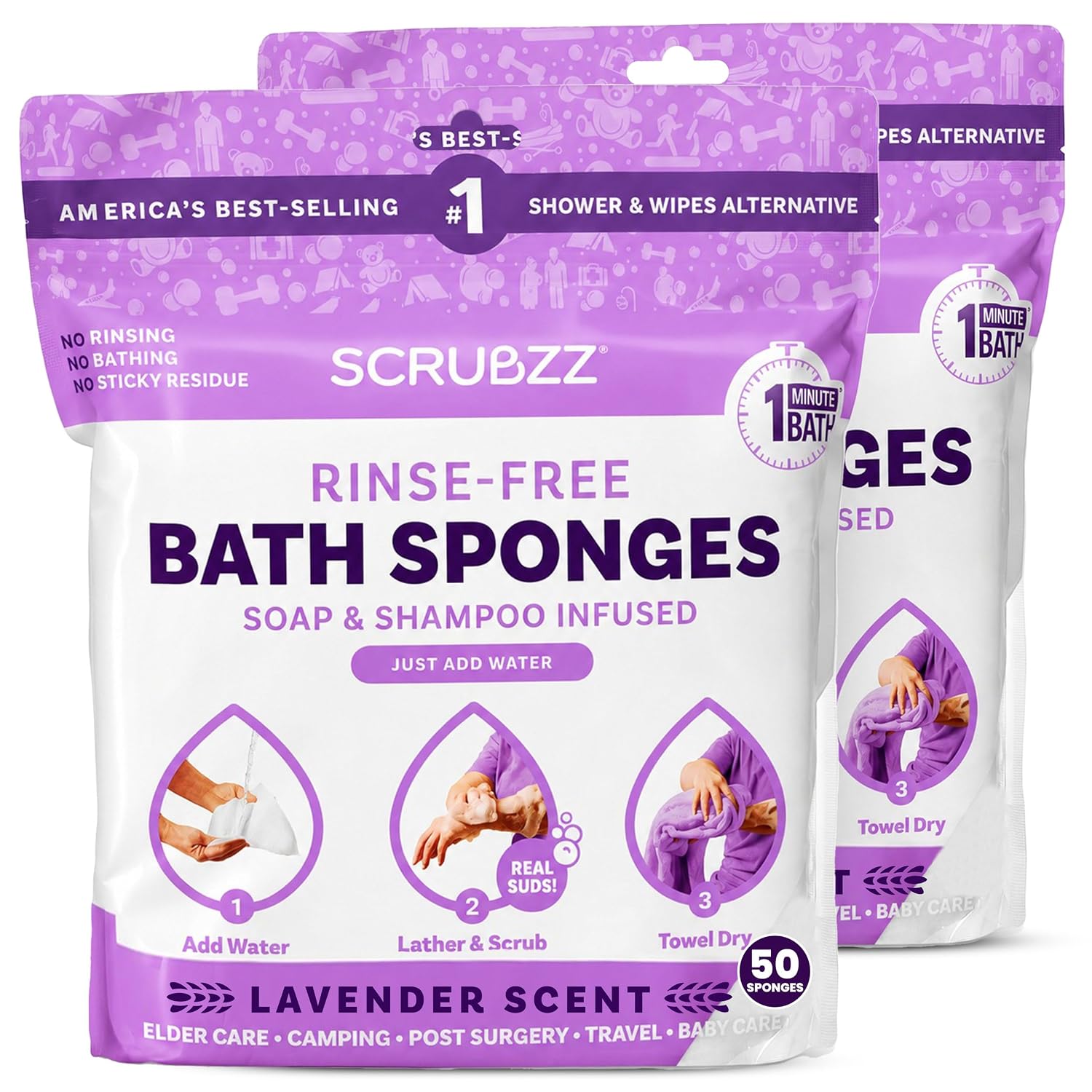 Scrubzz Disposable No Rinse Bathing...