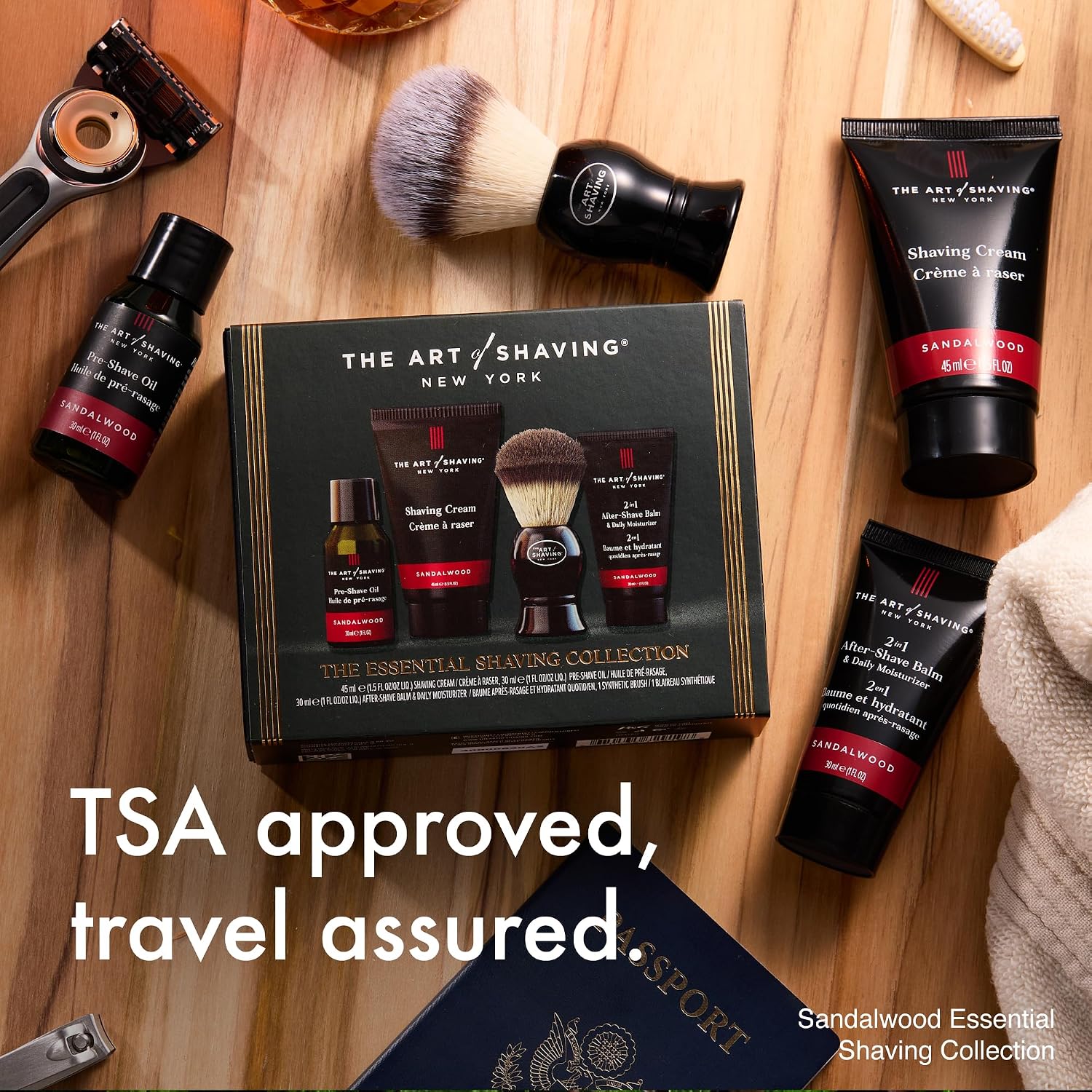 The Art of Shaving Sandalwood 4-in-1 Trial Kit – Pre-Shave Oil, Shaving Cream, Shaving Brush & After-Shave Balm – Protects Against Irritation and Razor Burn – Hydrates and Nourishes Dry Skin - Image 3