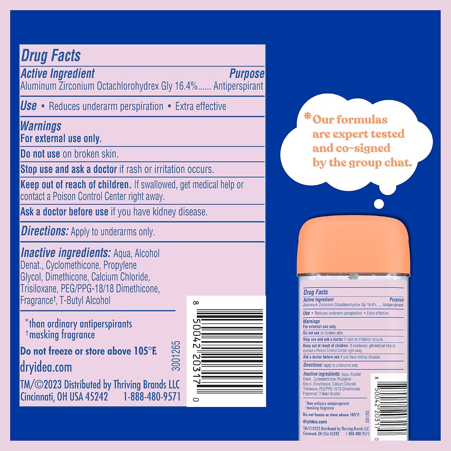 Dry Idea Gel Deodorant & Antiperspirant for Women - Hypoallergenic for Sensitive Skin, 2X Longer Sweat Protection*, 72Hr Odor Protection, Unscented, Womens Deodorant, 3 oz (Pack of 6) - Image 7