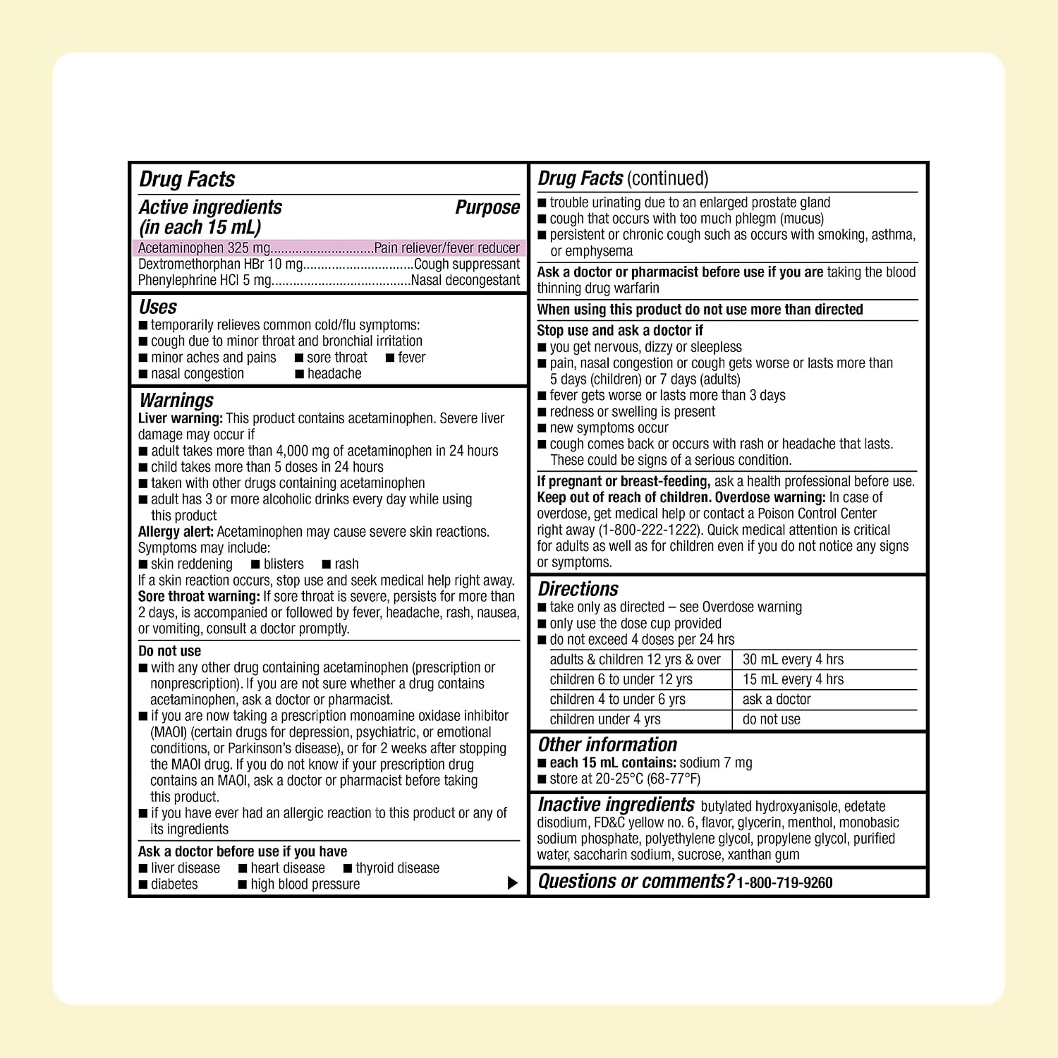Amazon Basics Daytime Cold and Flu Relief, Non-Drowsy, Liquid Medicine, Original Flavor, 12 fl oz (Pack of 1) (Previously Care) - Image 6