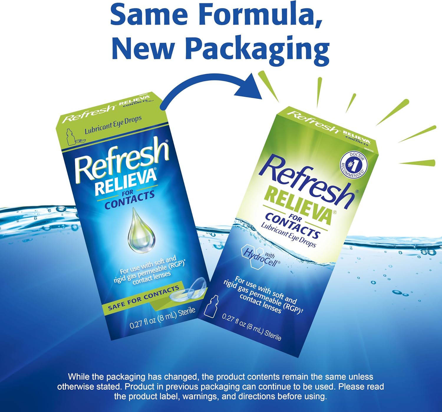 REFRESH RELIEVA FOR CONTACTS Lubricant Eye Drops Artificial Tears Contact Lens Rewetter, 0.27 fl oz (8 mL) - Image 2
