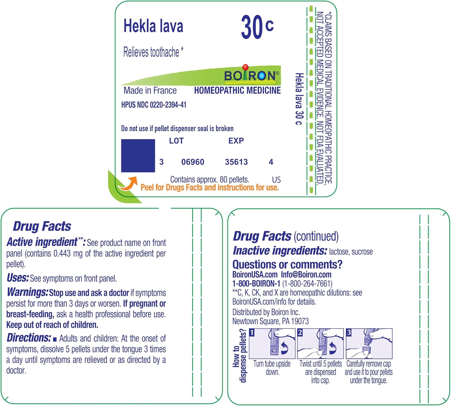 Boiron Hekla Lava 30C Homeopathic Medicine for Toothache - 80 Pellets | Single-medicine homeopathic pellets for Toothache. Size: 80 Pellets. - Image 8