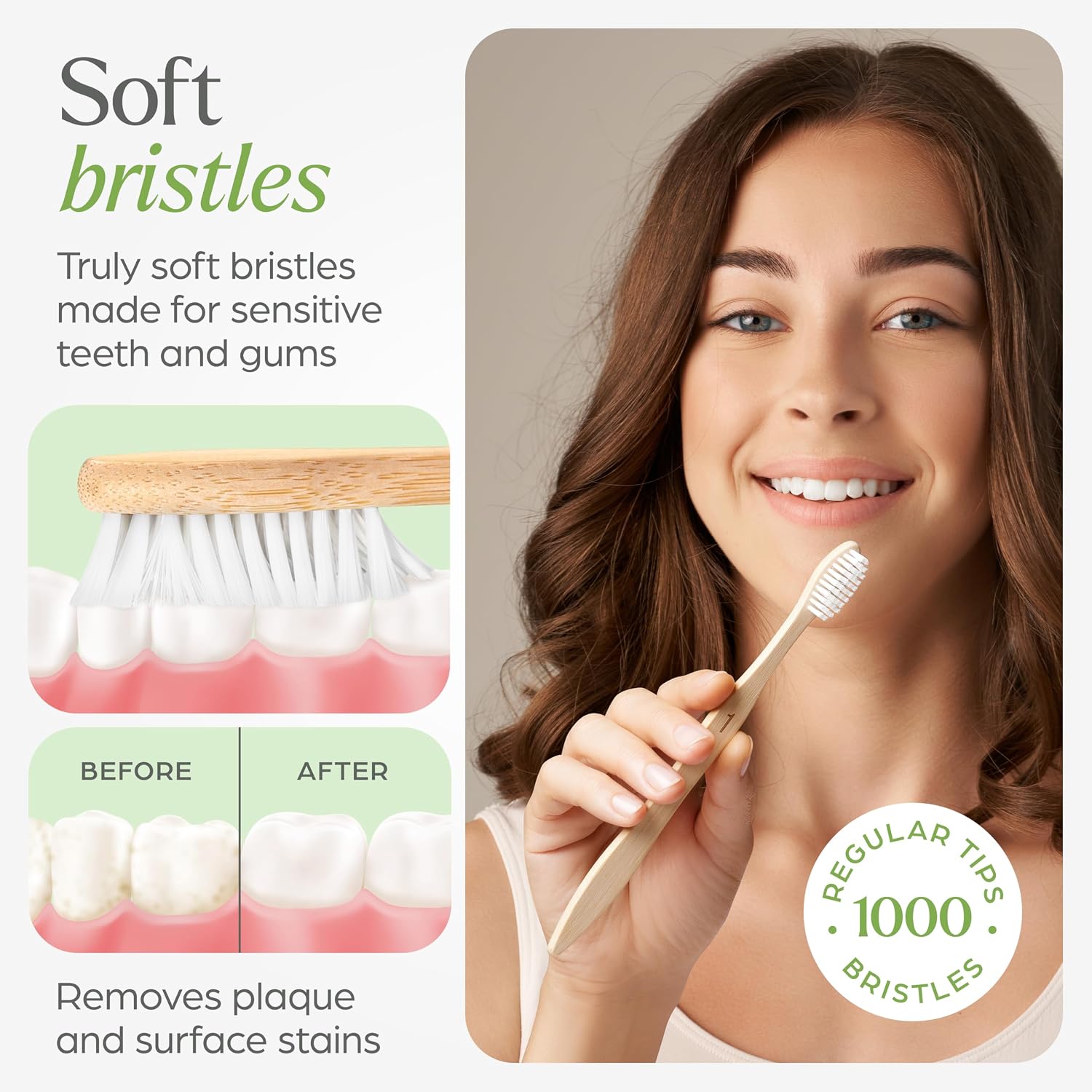 VIVAGO Bamboo Toothbrushes 10 Pack – Plant-Based Soft Bristles | Natural Toothbrush, Eco-Friendly, Wooden Toothbrush, BPA-Free - Image 4