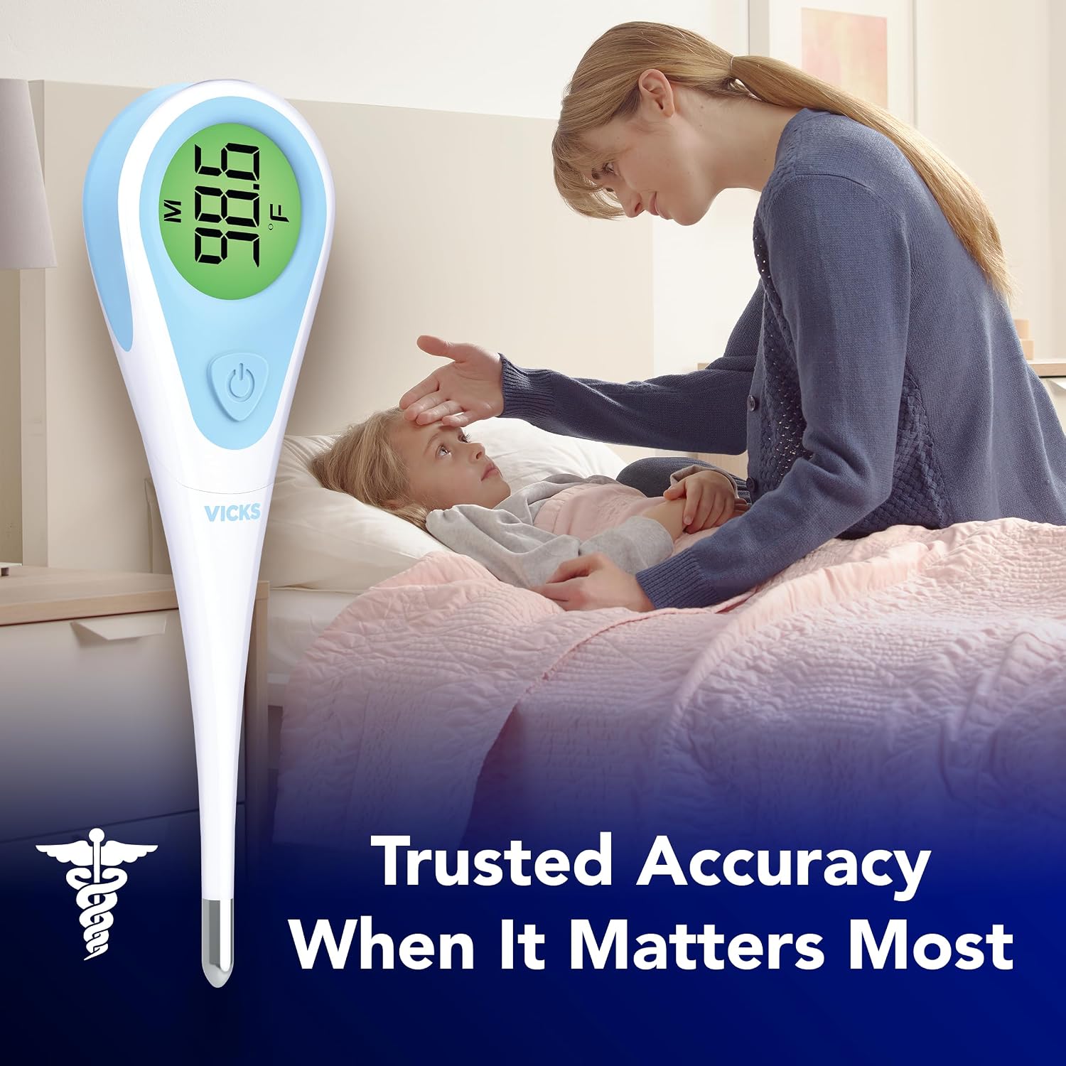 Vicks SpeedRead Digital Thermometer for Baby, Kids & Adults | Color-Coded Readings in 8 seconds, Oral, Baby Rectal Thermometer or Under The Arm, Water Resistant - Image 2