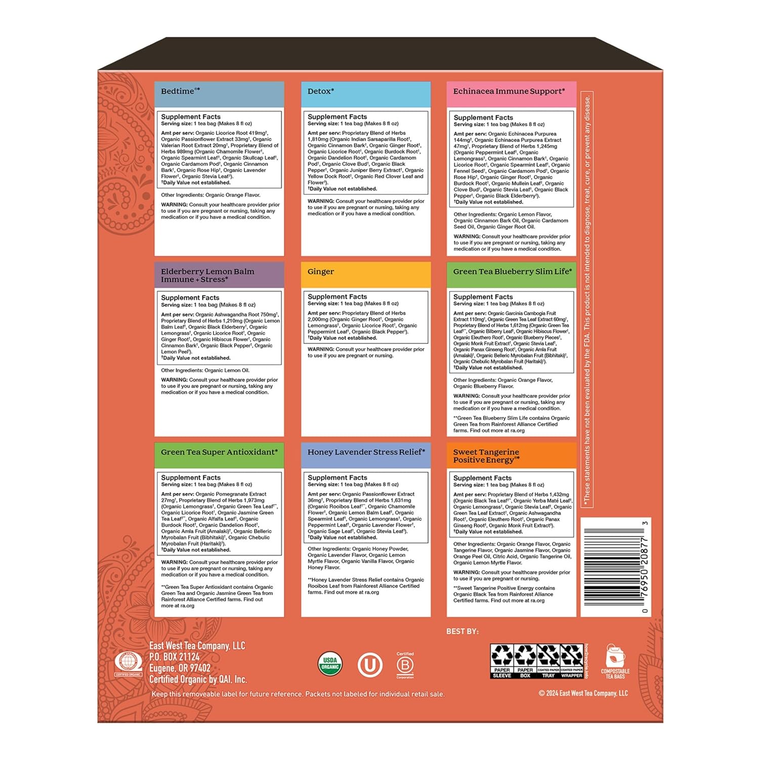Yogi Organic Tea Sampler Gift Box (45 Tea Bags) Assorted Delicious Wellness Blends - 9 Favorite Herbal, Green & Black Varieties - Image 2