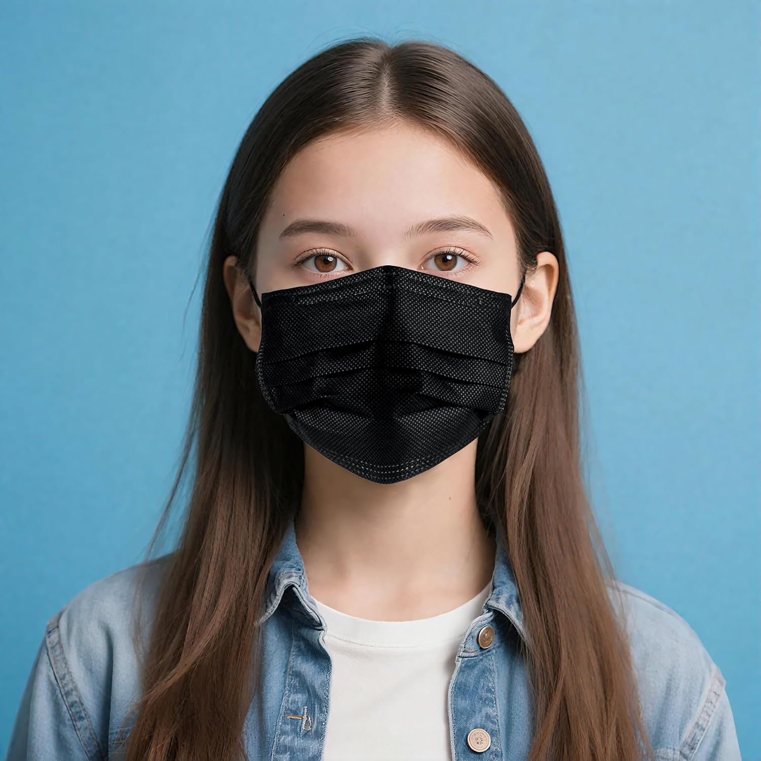 Kids Face Masks 100 PCS Black Disposable Mask 3 Ply for Children Boys Girls - Image 6