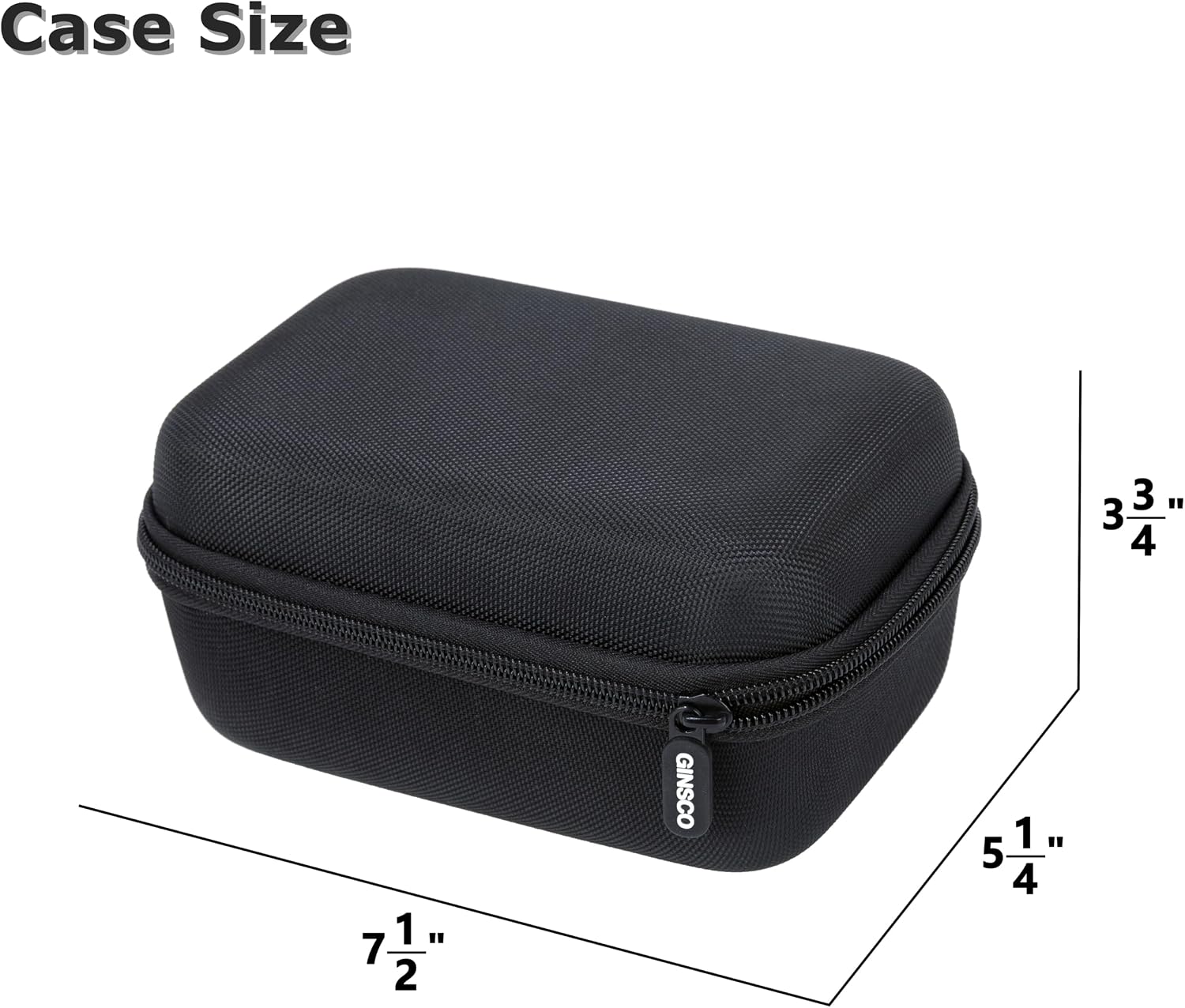 Ginsco Compact Hard Shell Case for Blood Pressure Monitor, Compatible with Omron Bronze/iHealth/Oklar, Portable Carrying Travel Case with Handle, Mesh Pocket for Cuff/Batteries/Charger (Black, M) - Image 8