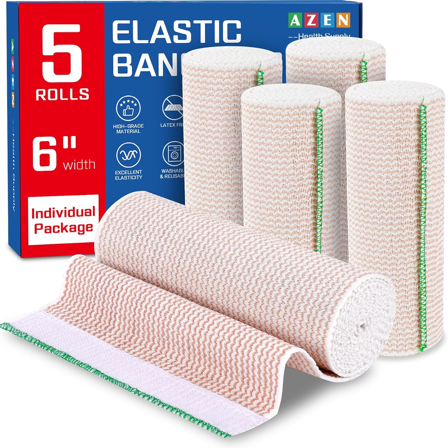 AZEN Premium 5 Pack Elastic Bandage...