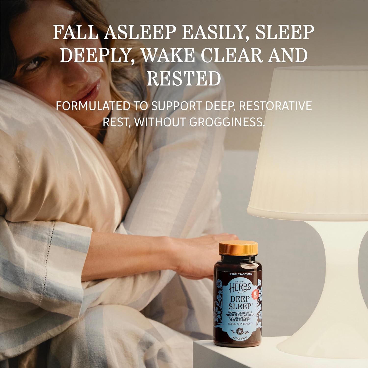 Herbs Etc. Deep Sleep Softgels - Holistic Bedtime Supplement for Calming Sleep Aid - Chamomile, Lemon Balm Extract & Passionflower - Melatonin-Free, Gluten-Free & Organic - 30 Count (30 Servings) - Image 4