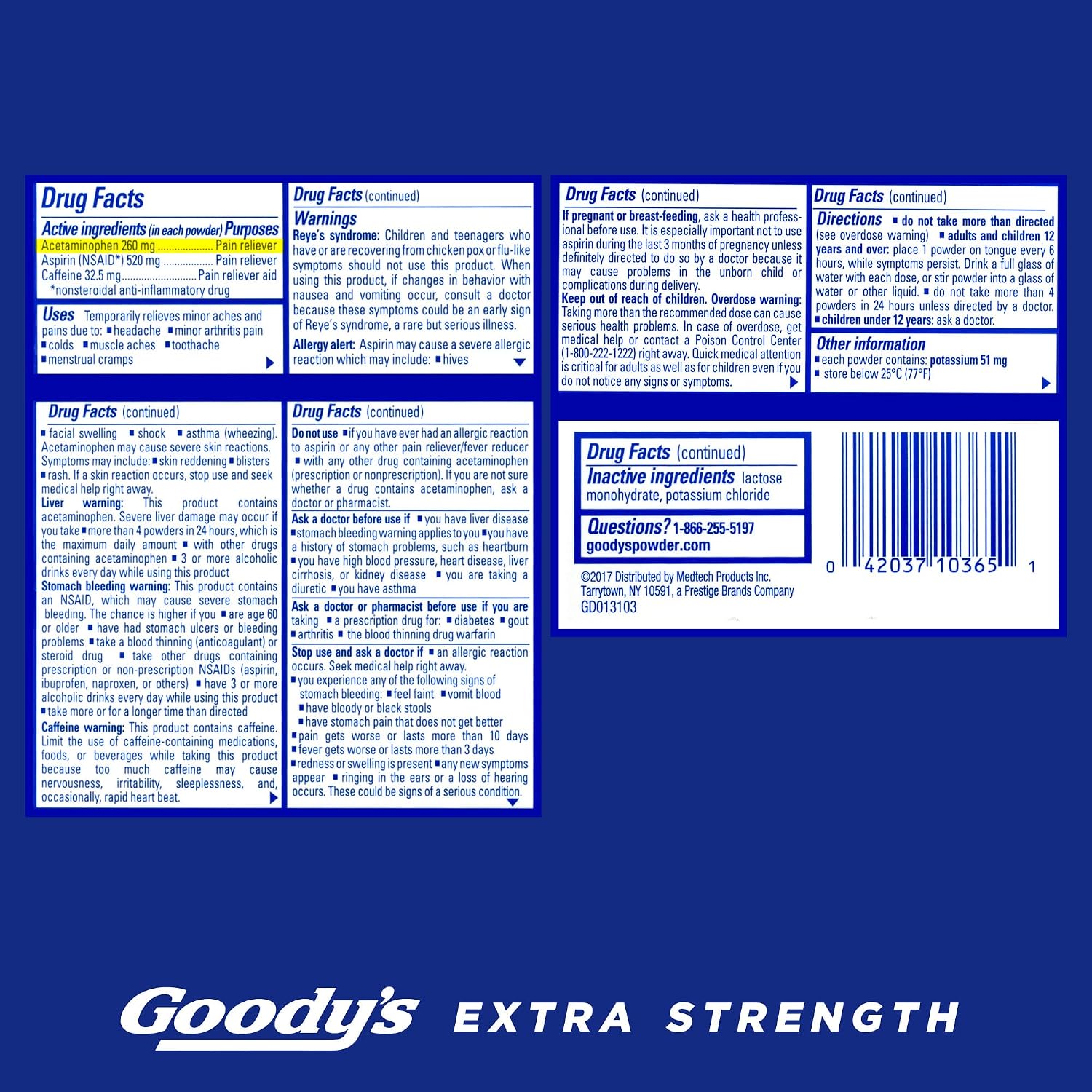 Goody's Triple Action Headache Powder, Extra Strength Pain Relief, 50 Count | Fast Pain Relief, Goodys Headache Relief, With Acetaminophen, Aspirin & Caffeine, For Adults, Dissolve Packs - Image 6
