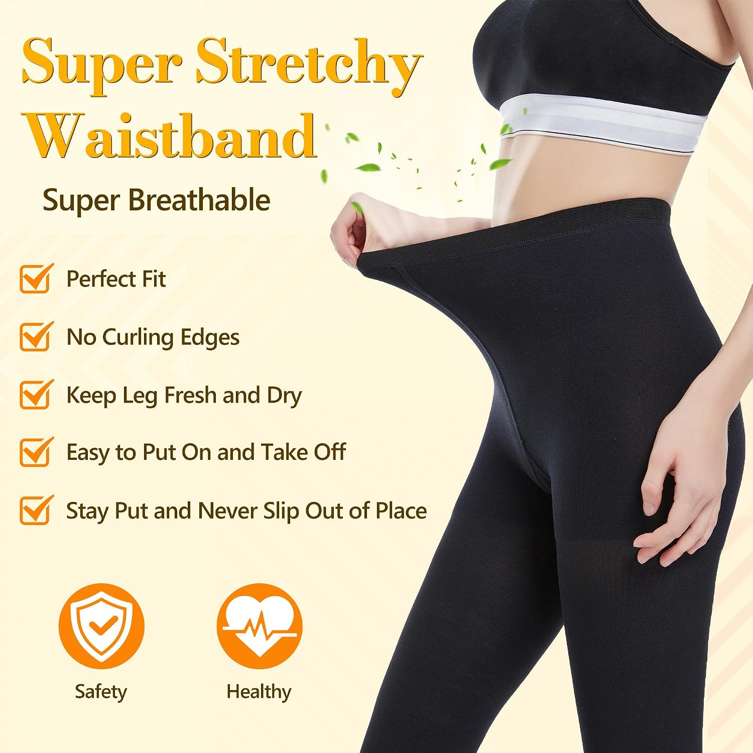 Medical Compression Tights Women, 20-30 mmHg Graduated Compression Pantyhose Men, Footless High Waist Support Hose - Image 3