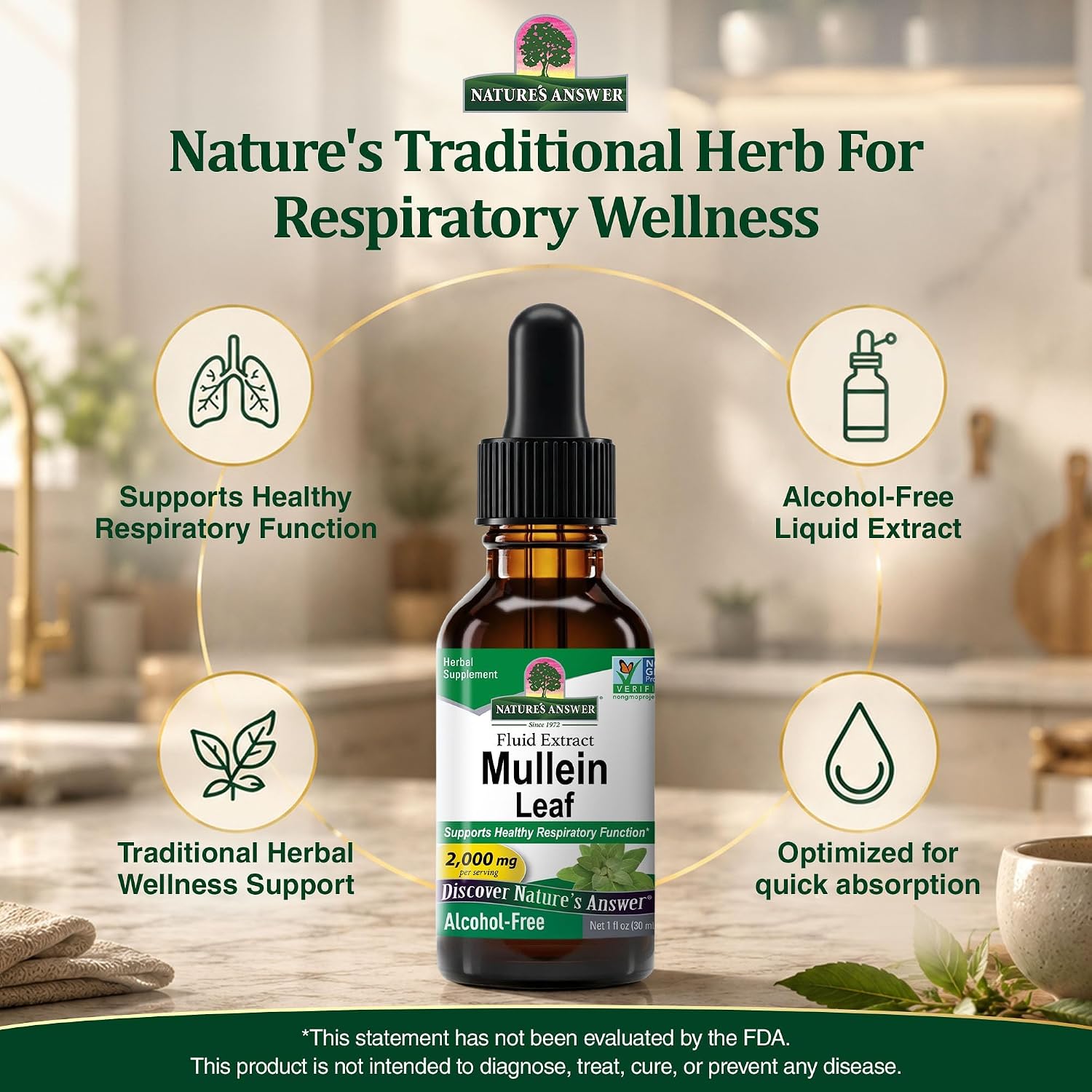 Nature's Answer Mullein Leaf | Herbal Supplement | Supports Healthy Respiratory Function & Healthy Mucous Membranes | Non-GMO & Kosher | Gluten-Free & Alcohol-Free 1oz - Image 7