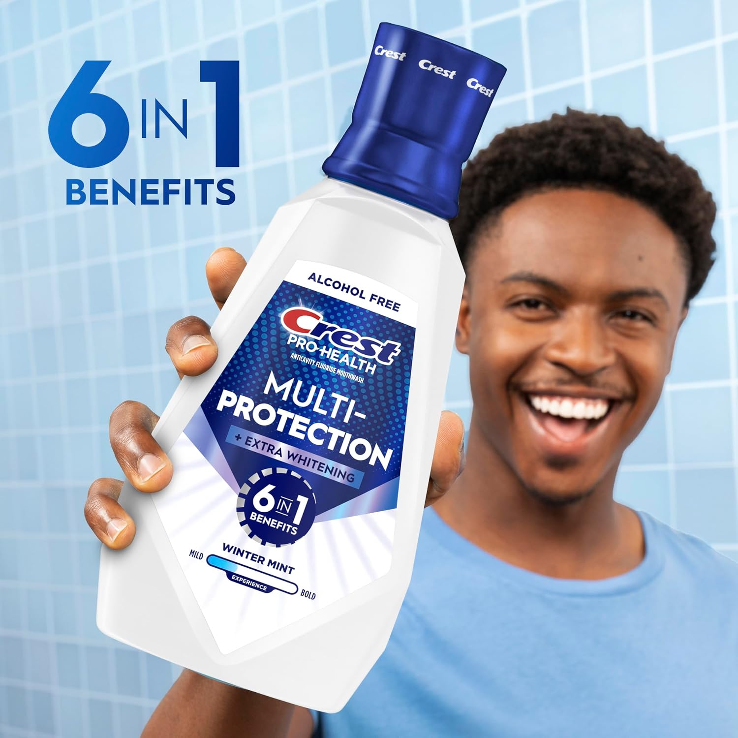 Crest Pro-Health Advanced Mouthwash, Alcohol Free, Extra Whitening, Energizing Mint Flavor, 946 mL (32 fl oz) - Image 3