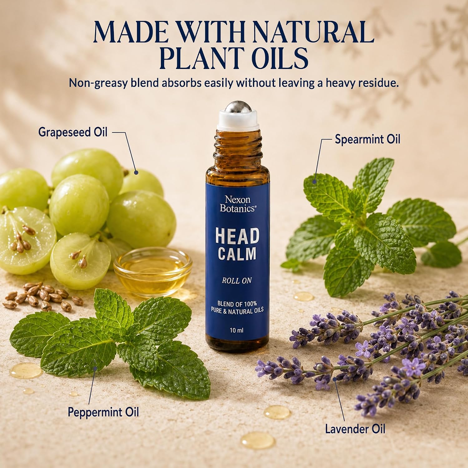 Head Calm Essential Oil Roll-On 10 ml for Migraine & Headache Relief | Soothing Essential Oil Roller Ball Blended with Pure & Natural Essential Oils - Nexon Botanics - Image 5