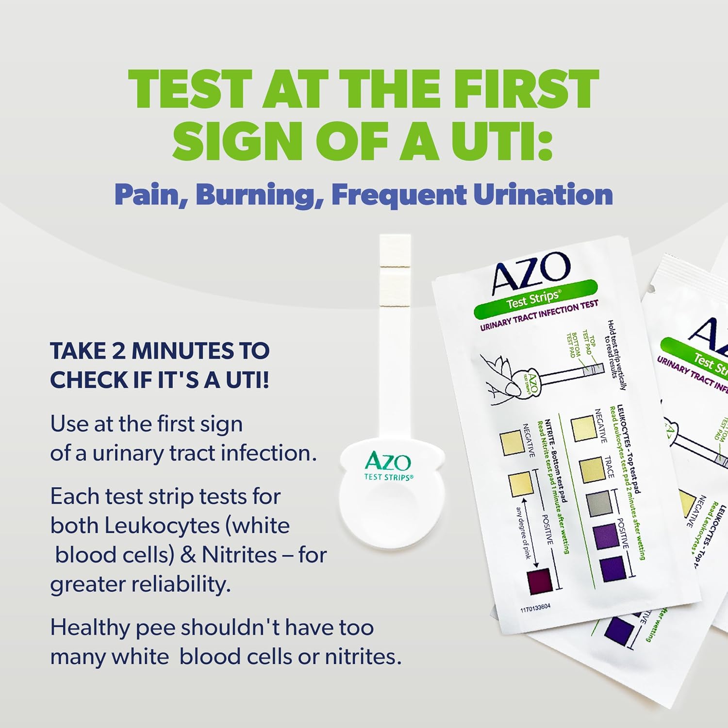 AZO Urinary Tract Infection (UTI) Test Strips, Results in 2 Mins, 3 Count | From the #1 Urinary Health Brand± Clinically Tested At Home UTI Test Strips For Women, Convenient, Fast Easy to Read Results - Image 4