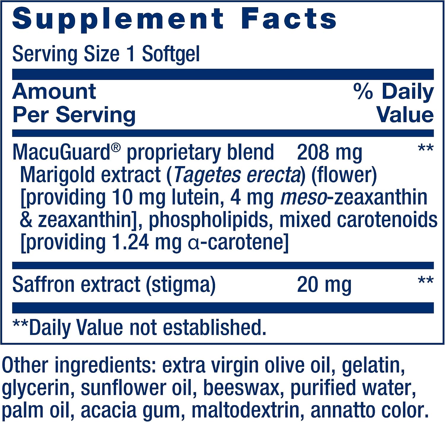Life Extension MacuGuard Ocular Support with Saffron – Eye Health Supplement for Healthy Vision – with Lutein, Meso-zeaxanthin, zeaxanthin, Saffron – Gluten-Free, Non-GMO – 60 softgels | Eye Health Supplement for Healthy Vision with Lutein, Meso-Zeaxanthin, Zeaxanthin & Saffron, Gluten-Free & Non-GMO - Image 3