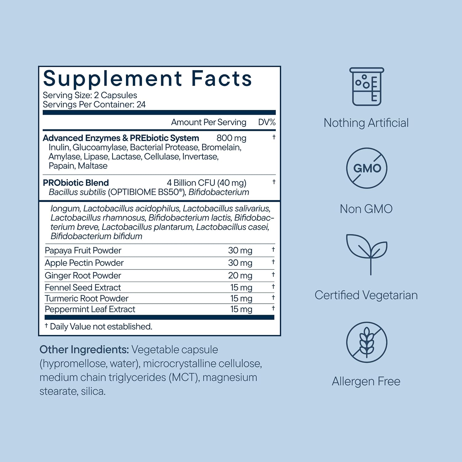 Zenwise Health Digestive Enzymes, Probiotics, for Gut Health Bloat - 48 CT | Multi Enzymes, Probiotics, Bromelain, Papaya, DE111 Probiotics Prebiotics, Gas and Bloating Relief, Vegetarian - Image 8