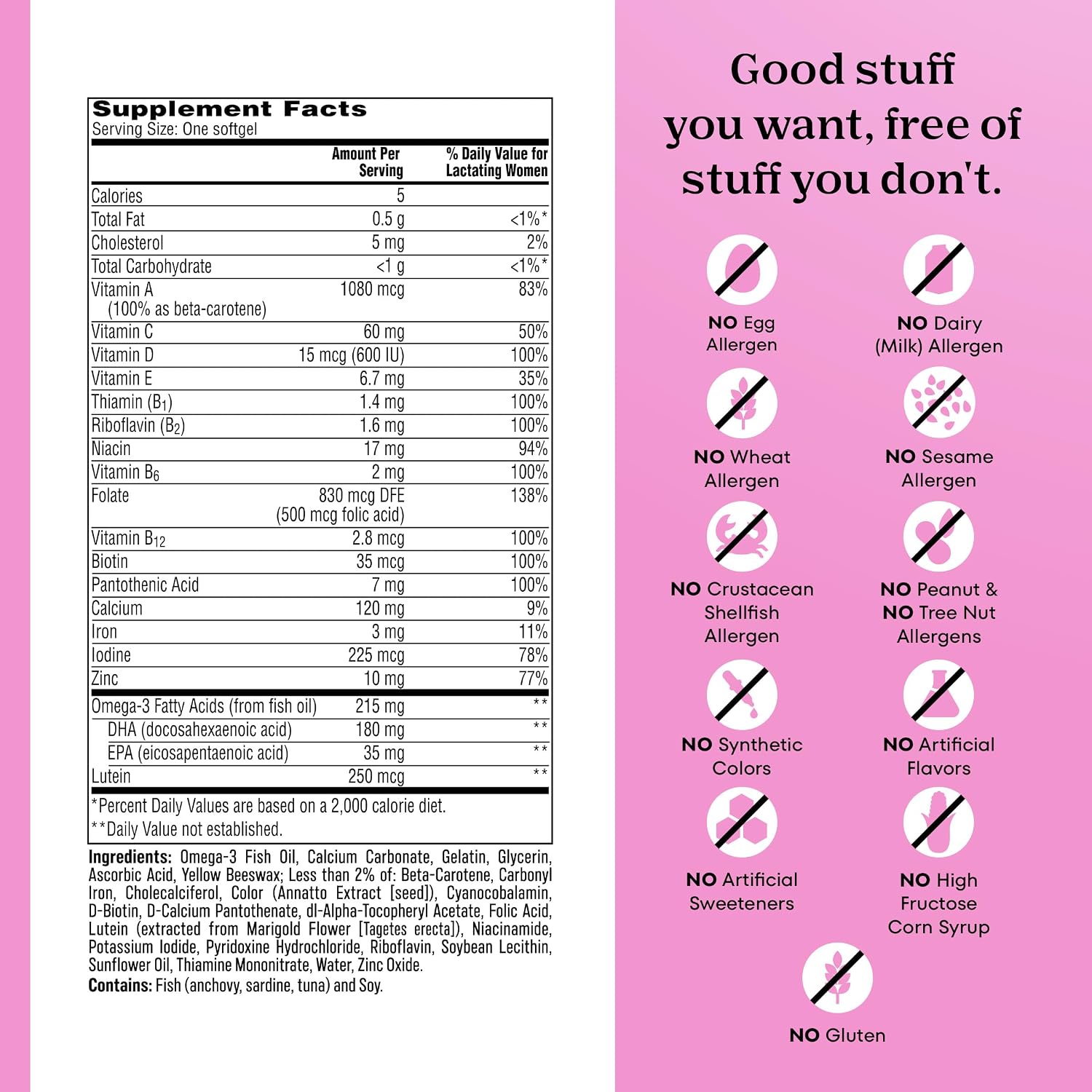 One A Day Postnatal Vitamins for Women, Postnatal Multivitamin with Folic Acid, Omega-3 DHA, B Vitamins, Support Immune Health, Breastfeeding, Post Partum Essential Nutrients for Women, 60 Ct - Image 6