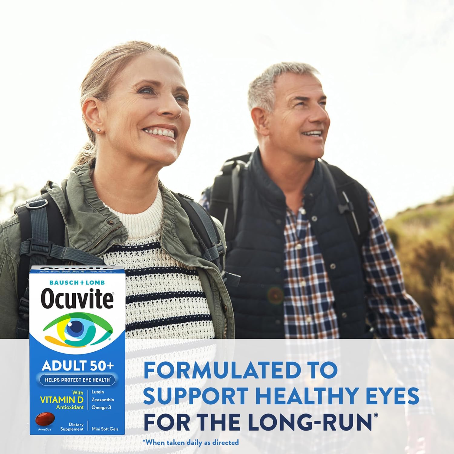 Ocuvite 50+ Eye Vitamin & Mineral Supplement, Multivitamin for Vision & Ocular Health with Omega-3, Zinc, Vitamins C & E, Lutein & Zeaxanthin, Zinc Supplements for Women and Men, 90 Softgels - Image 5