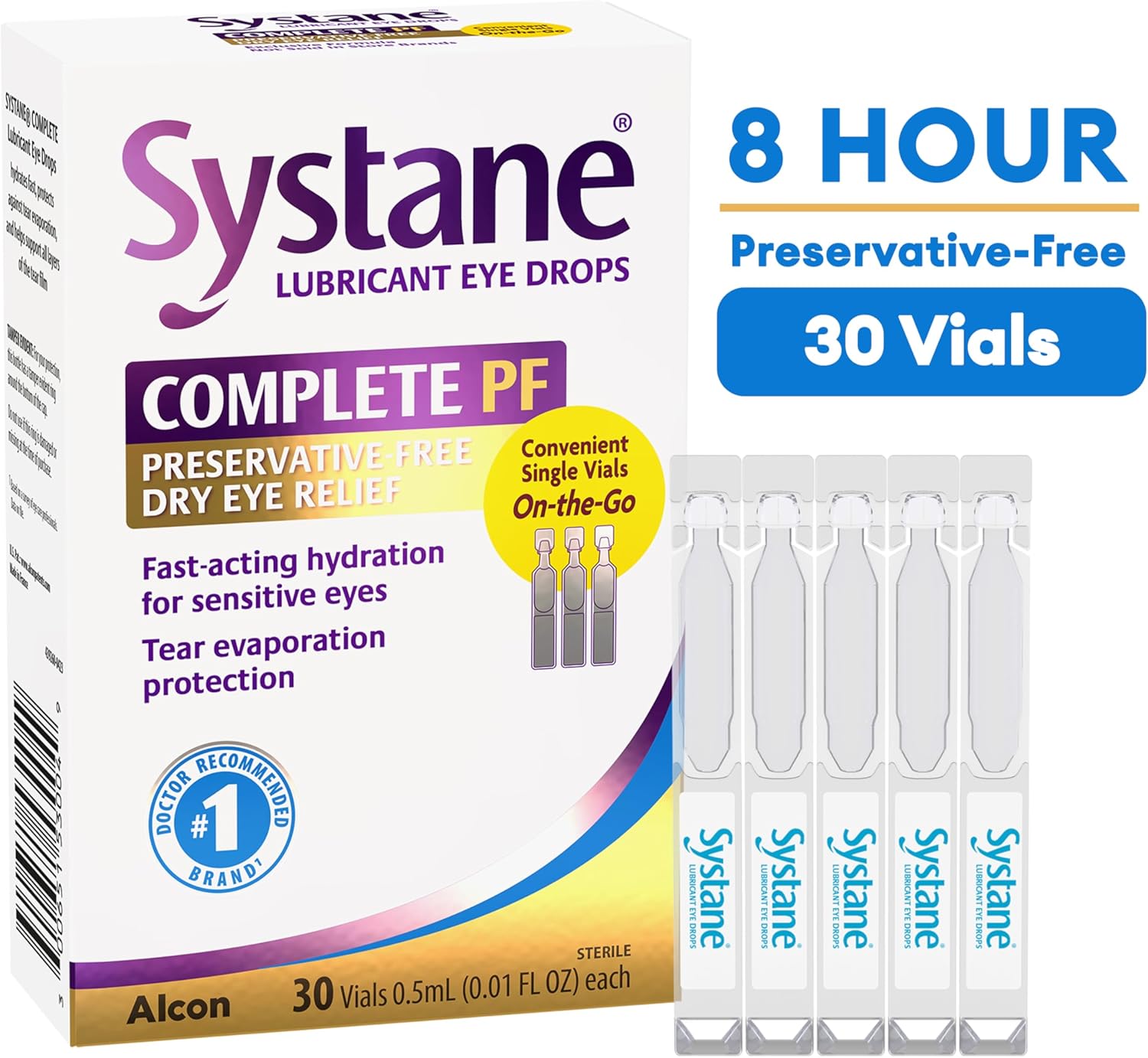 Systane Complete Preservative Free Dry Eye Drops, 30 Ct Single Use Vials - Image 2