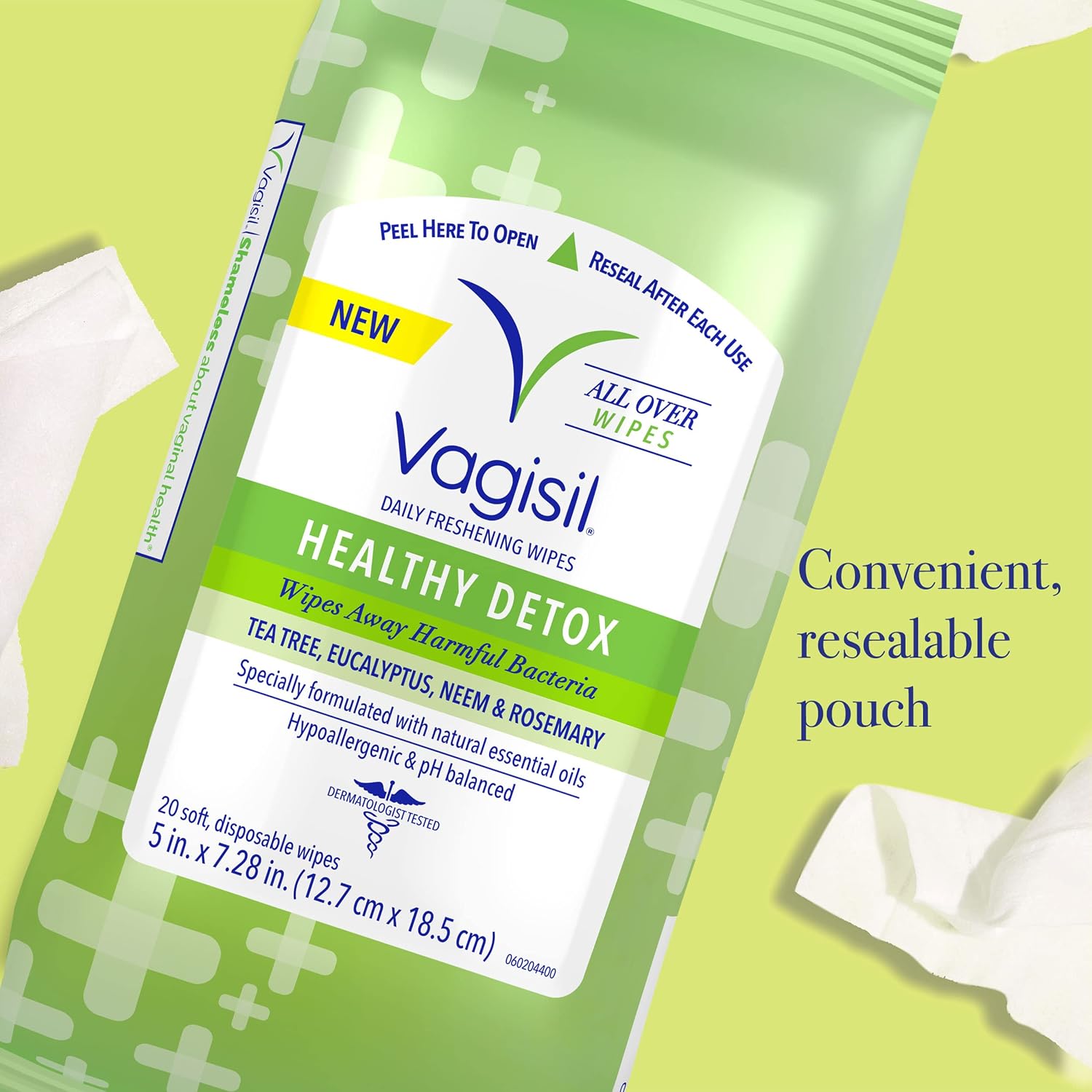VAGISIL Scentsitive Scents Feminine Wipes, White Jasmine, 30 Wipes (3 Pack) | White Jasmine feminine wipes for daily freshness. With vitamin E. pH balanced, hypoallergenic, on-the-go freshness. - Image 4