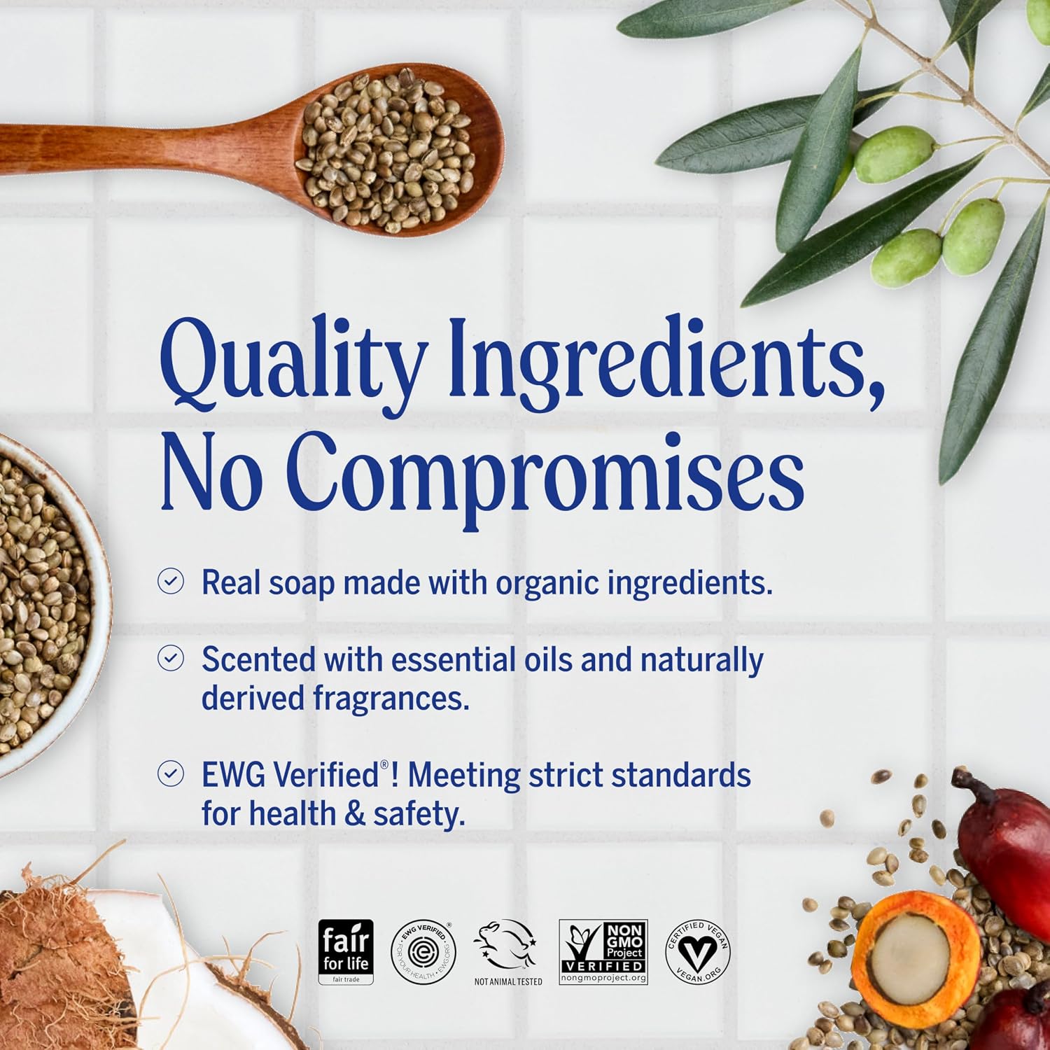 Dr. Bronner's - Pure-Castile Bar Soap (Baby Unscented, 5 ounce, 2-pack) - Made with Organic Oils, For Face, Body, Hair, Gentle for Sensitive Skin, Babies, No Added Fragrance, Biodegradable, Vegan - Image 3