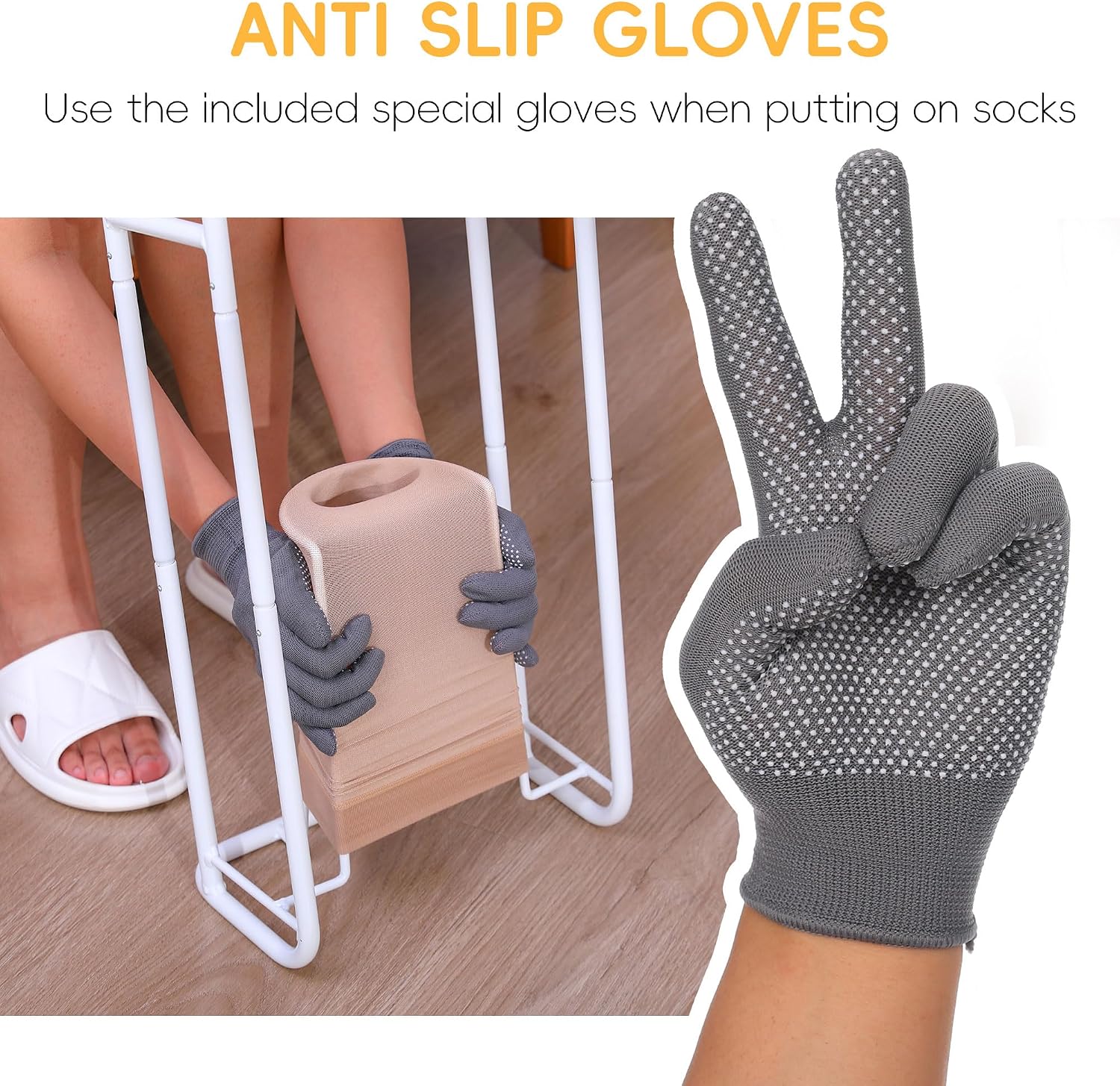 Upgraded Extra-Large Compression Sock Aid Device - Sock Aids for Compression Stocking - Helper Device for Putting on Hosiery - 14 in or More - Image 4